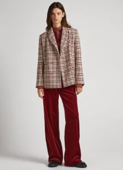 Mulher Pepe Jeans Casaco E Jaquetas>Blazer Com Padrao Pata De Galo