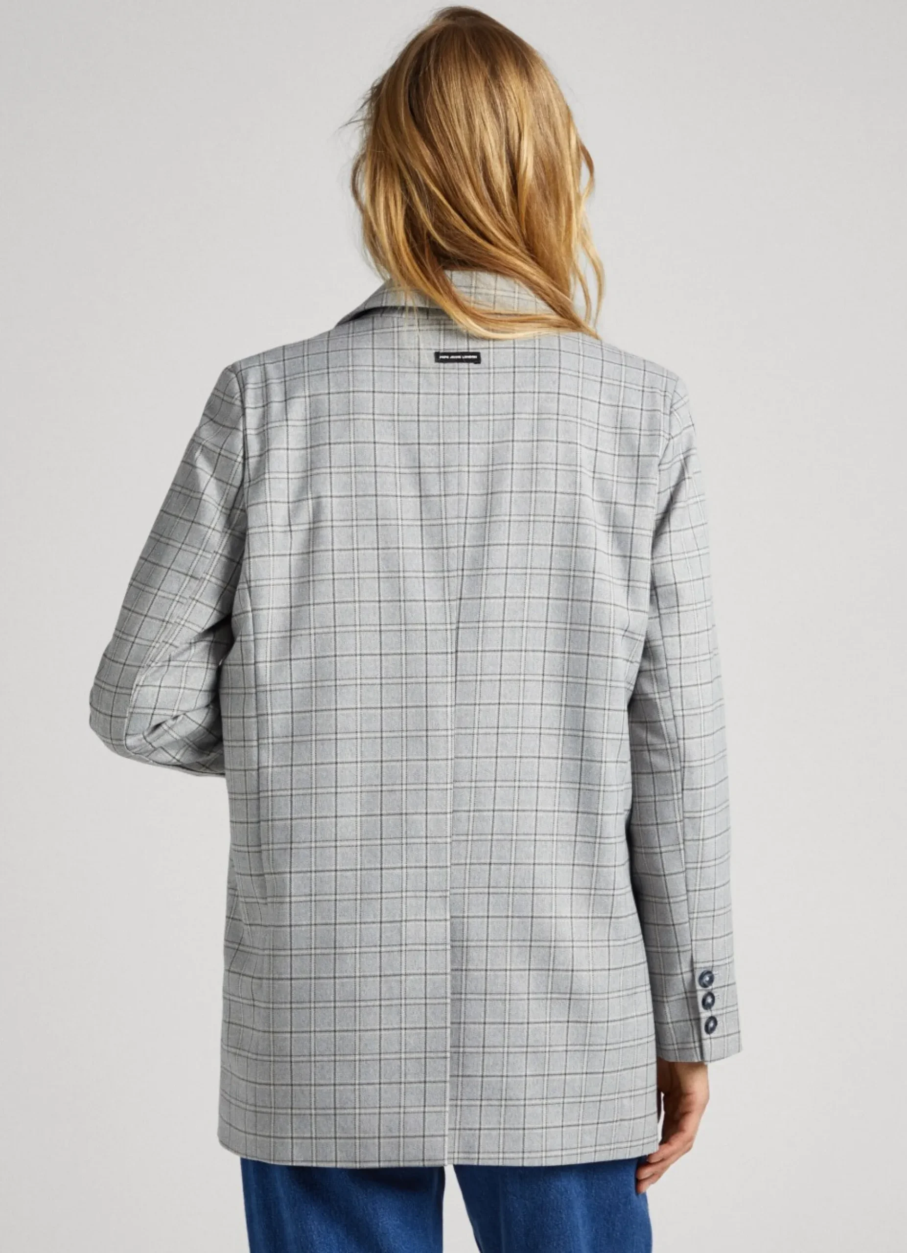Mulher Pepe Jeans Casaco E Jaquetas>Blazer Sarja Padrao Xadrez