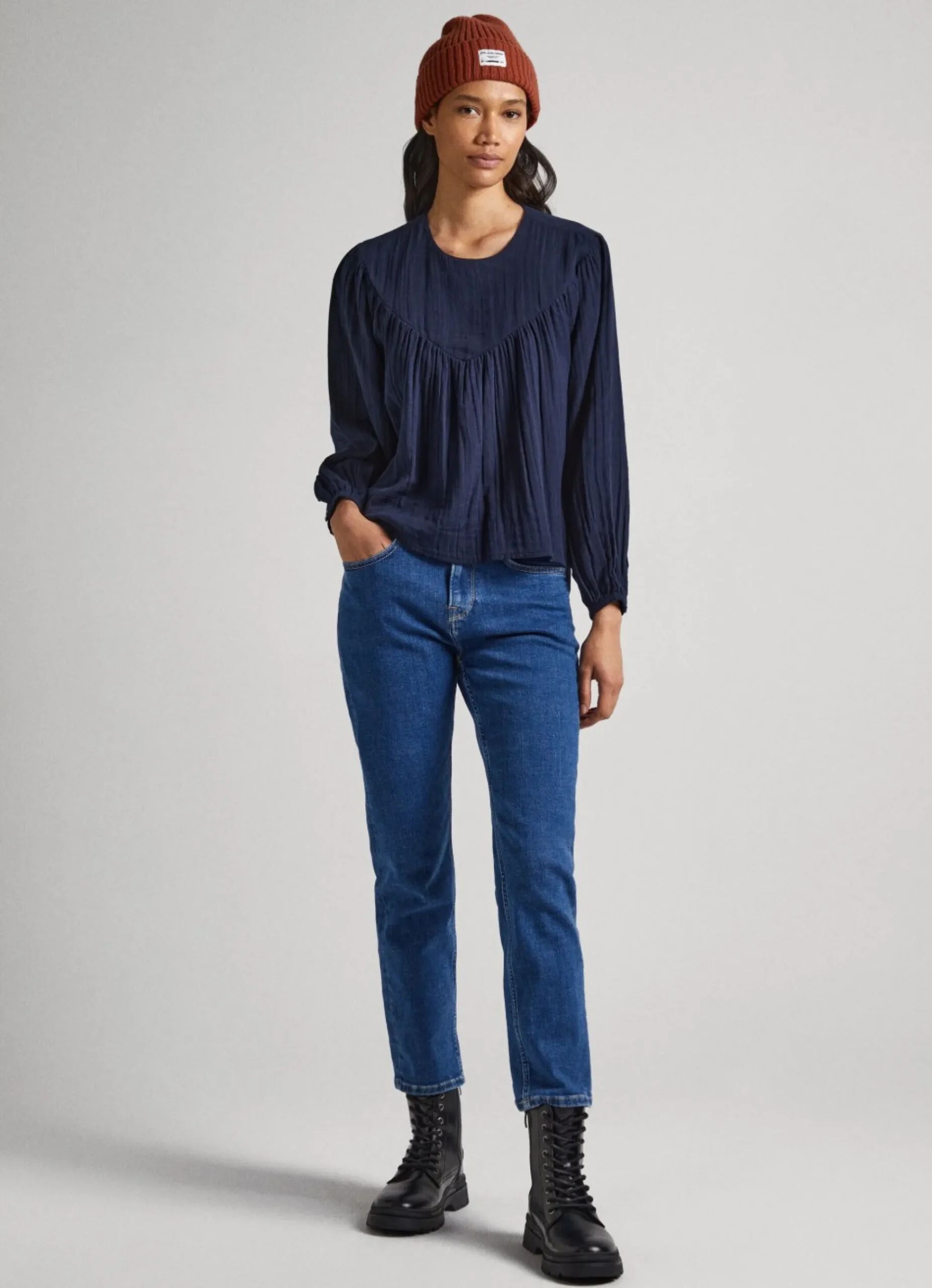 Mulher Pepe Jeans Camisas E Blusas>Blusa Algodao Waffle