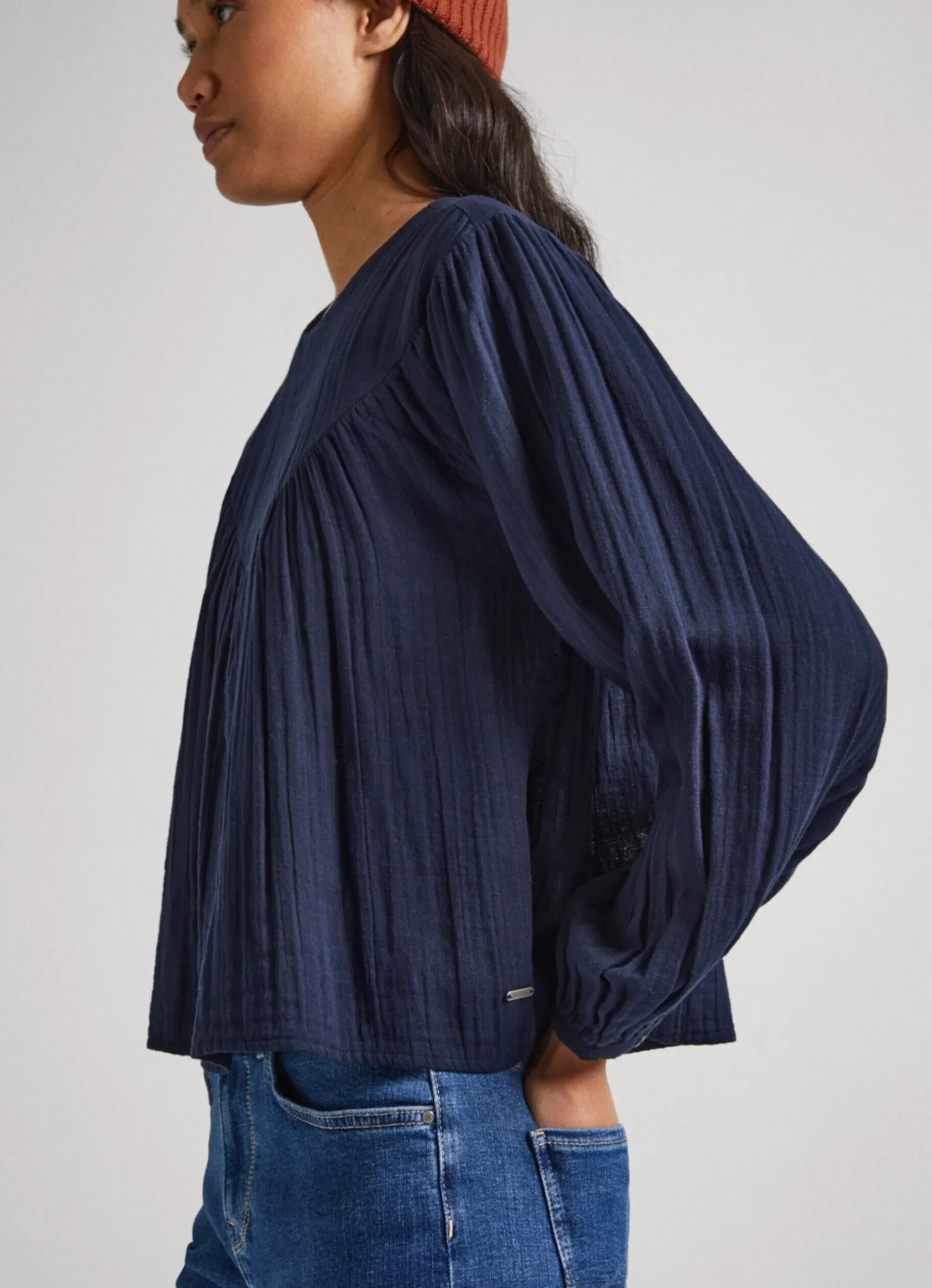 Mulher Pepe Jeans Camisas E Blusas>Blusa Algodao Waffle
