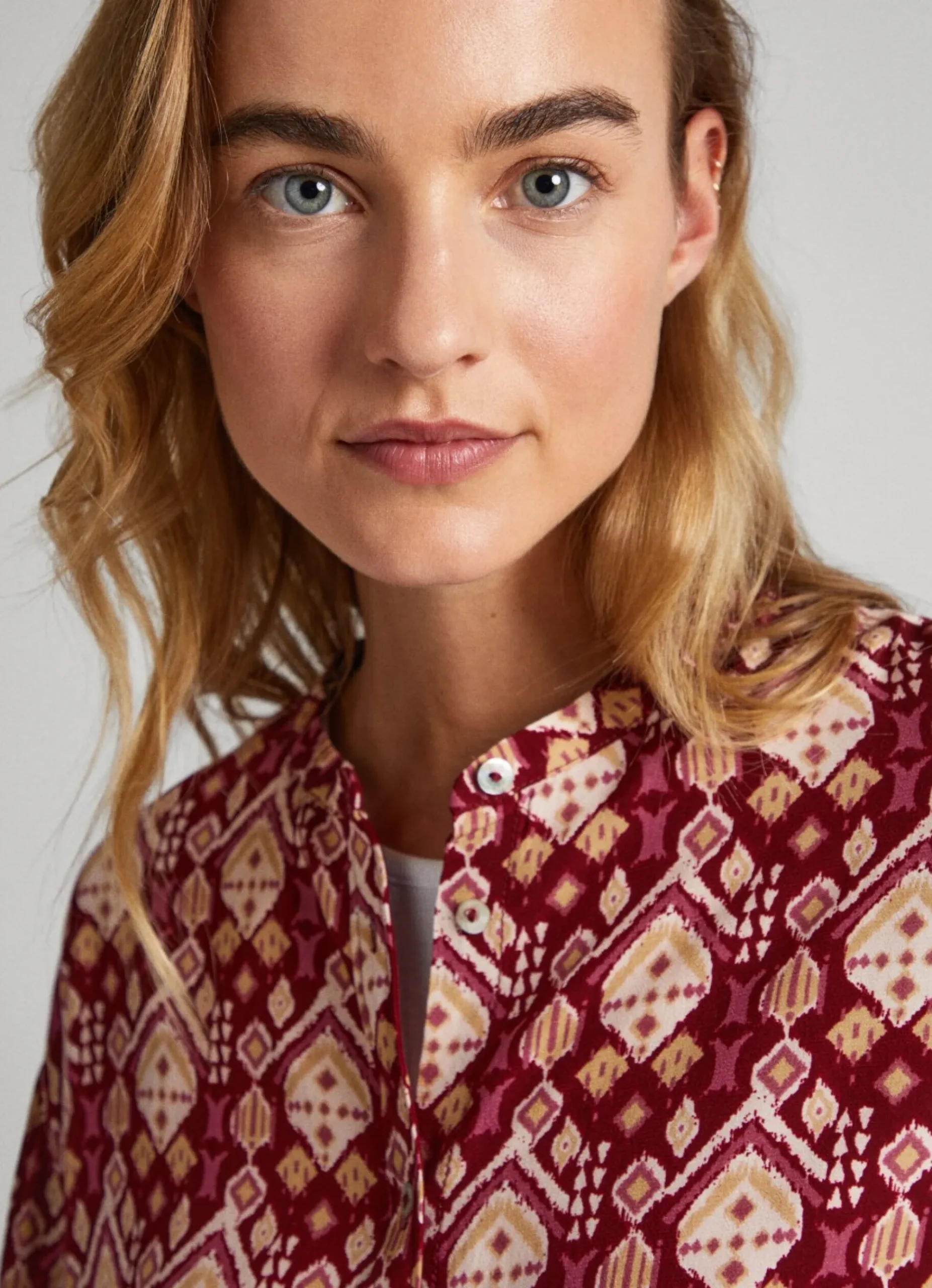 Mulher Pepe Jeans Camisas E Blusas>Blusa Comprida Padrao Geometrico