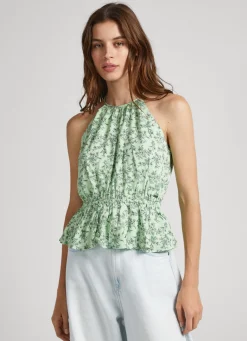 Mulher Pepe Jeans Camisas E Blusas>Blusa De Alcas Com Padrao Floral