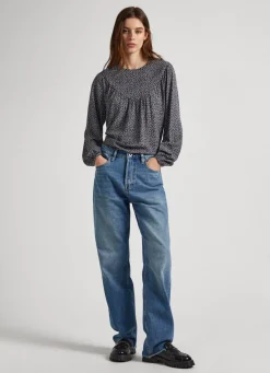 Mulher Pepe Jeans Camisas E Blusas>Blusa Dobby Com Padrao Floral