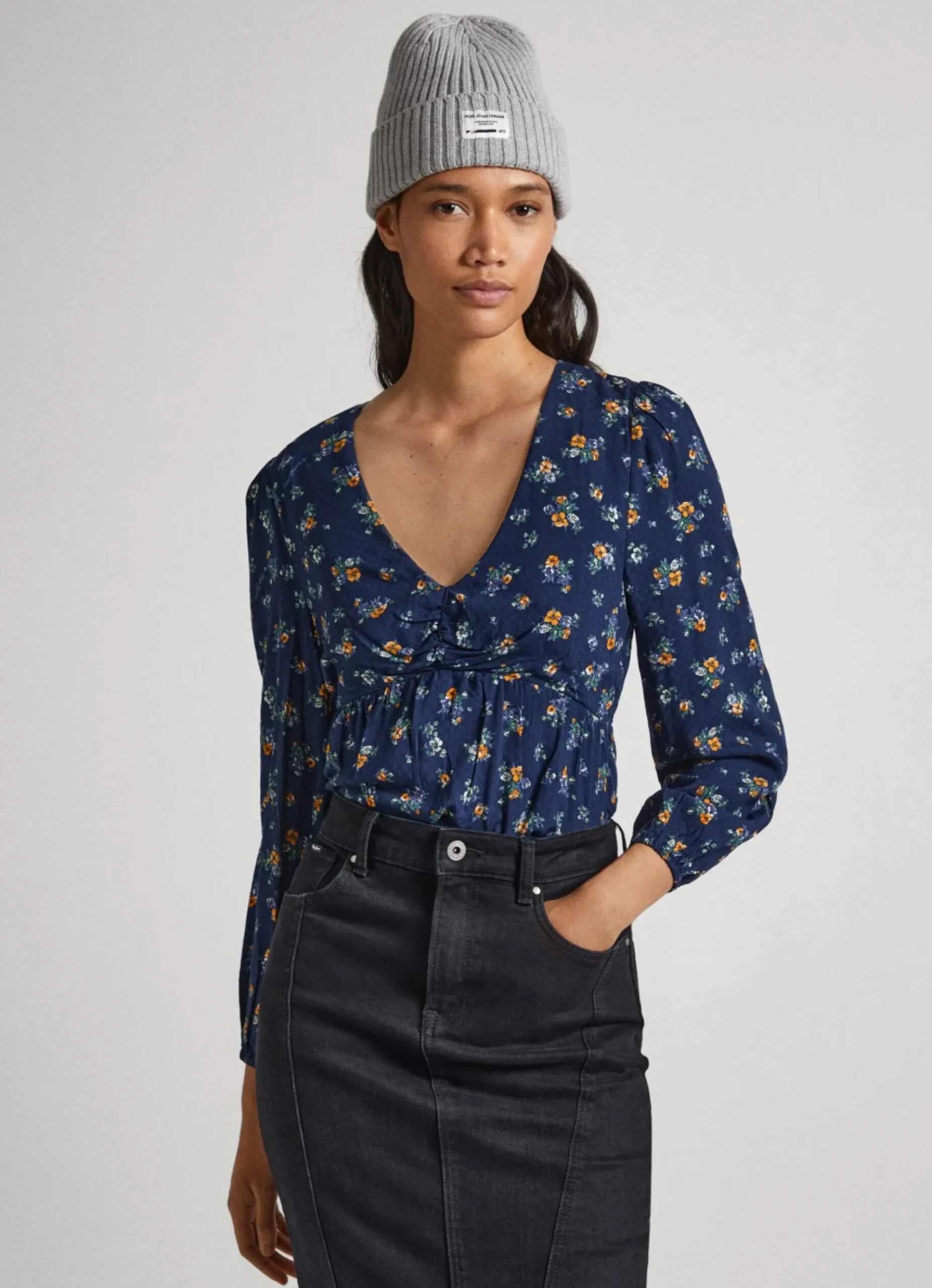 Mulher Pepe Jeans Camisas E Blusas>Blusa Dobby Padrao Floral
