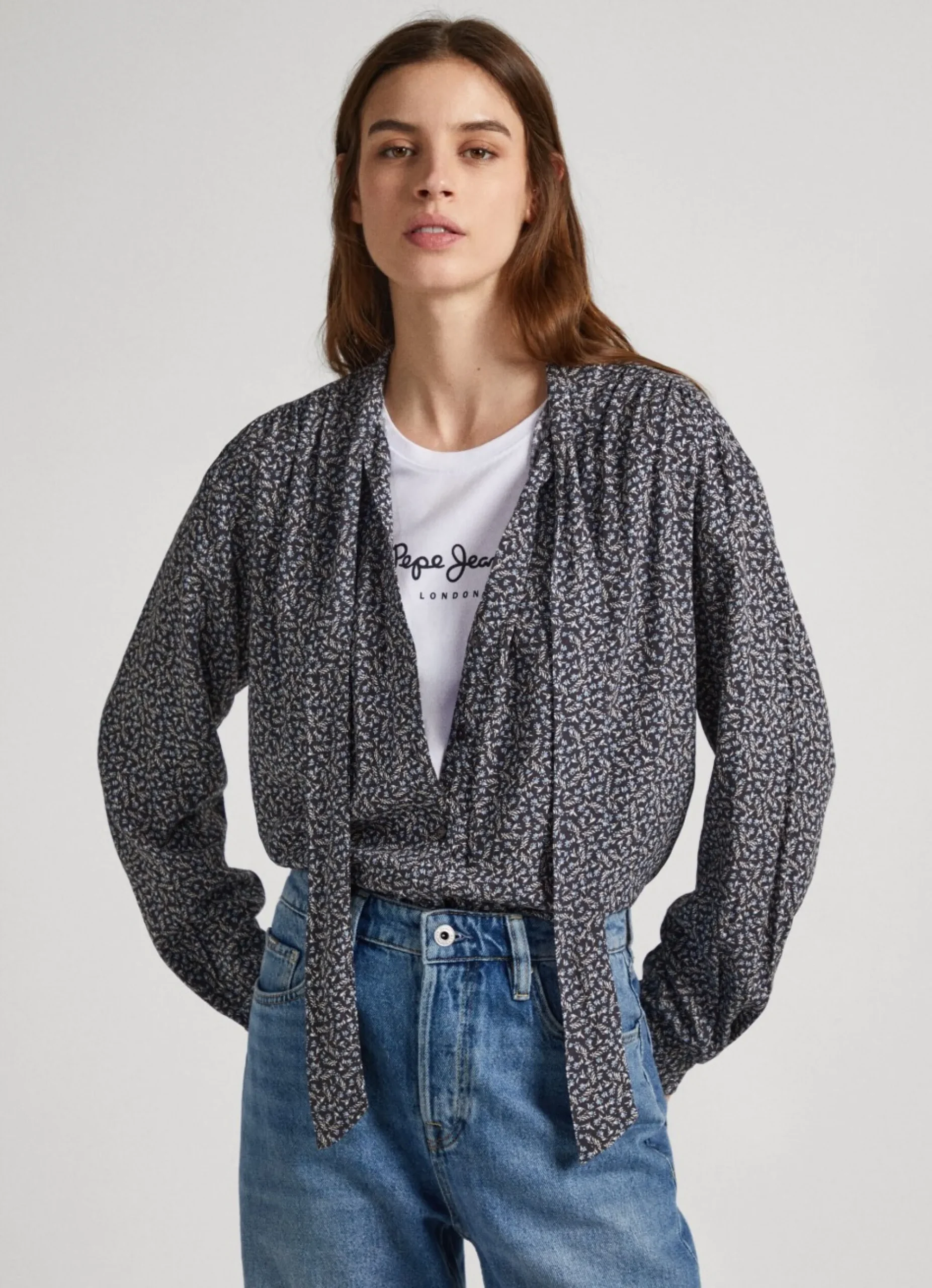 Mulher Pepe Jeans Camisas E Blusas>Blusa Dobby Padrao Floral