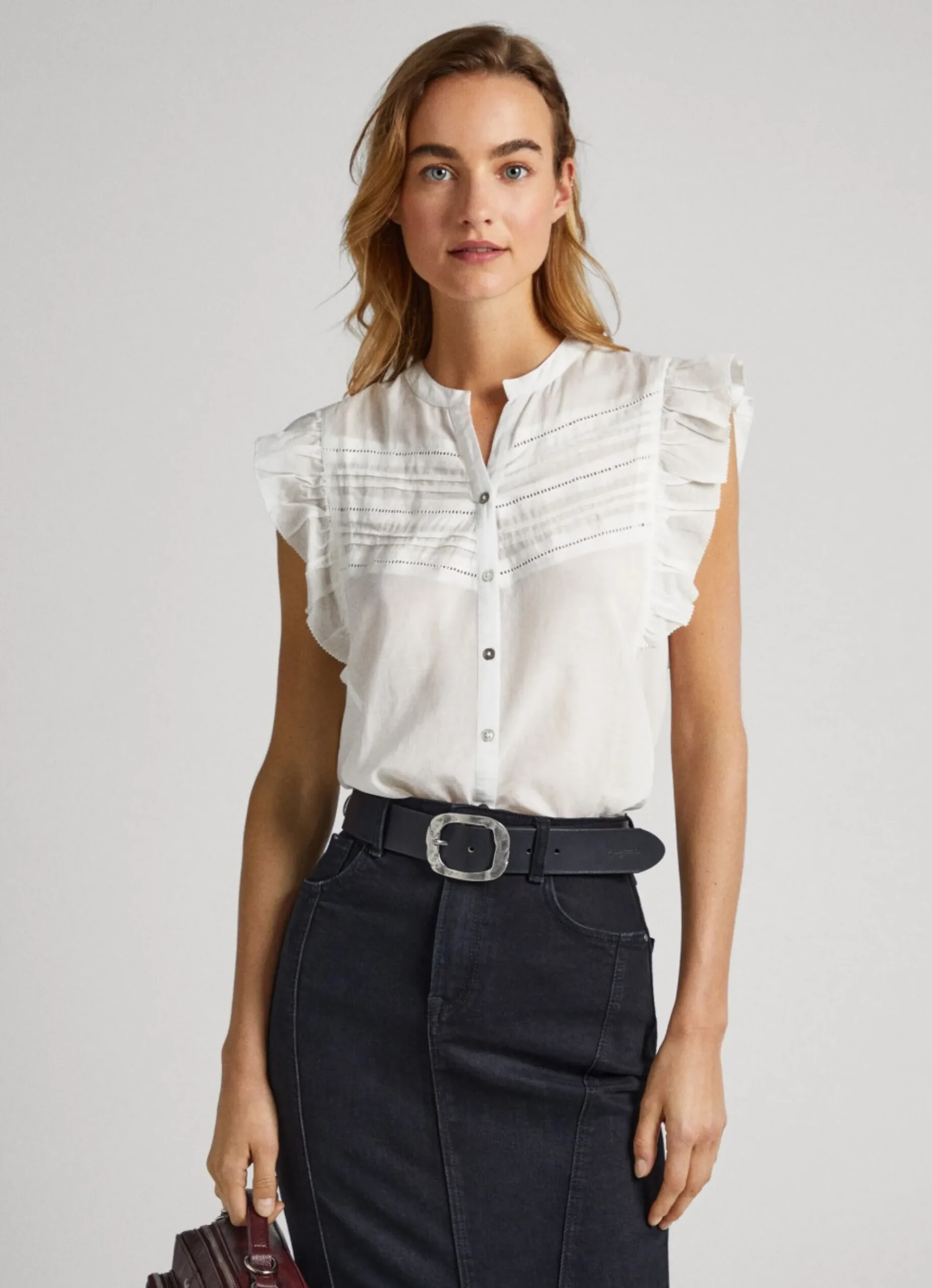 Mulher Pepe Jeans Camisas E Blusas>Blusa Mangas Borboleta