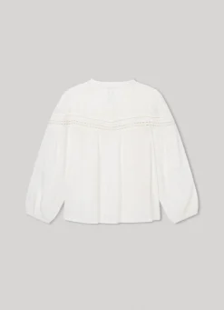 Rapariga Pepe Jeans Camisas E T-Shirts>Blusa Romantica Algodao Dobby