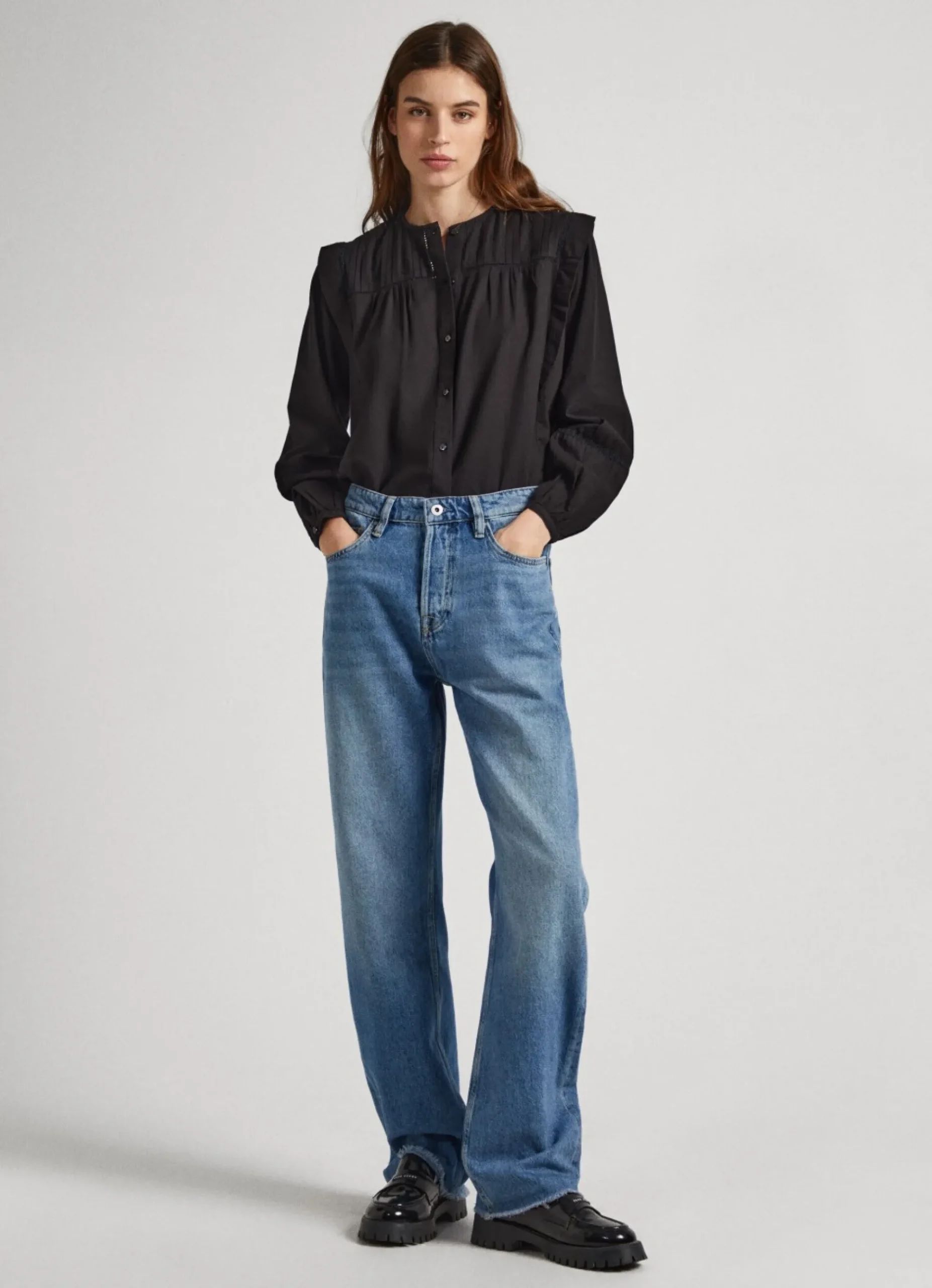 Mulher Pepe Jeans Camisas E Blusas>Blusa Sarja Algodao