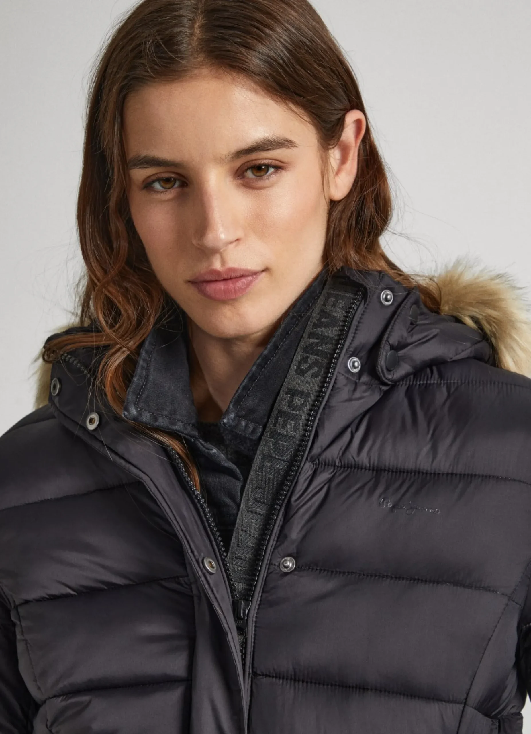 Mulher Pepe Jeans Casaco E Jaquetas>Blusao Detalhe De Pelo No Capuz