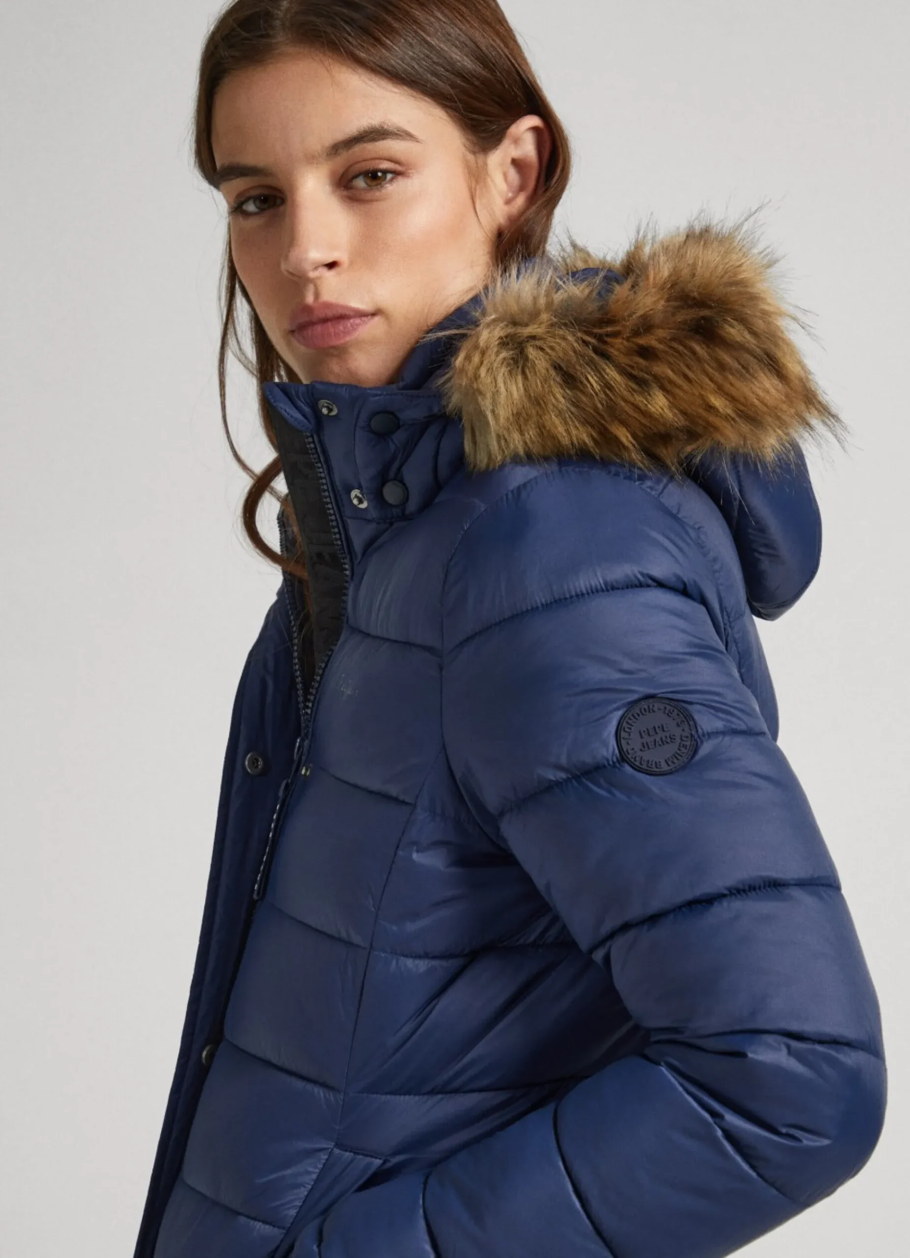 Mulher Pepe Jeans Casaco E Jaquetas>Blusao Detalhe De Pelo No Capuz