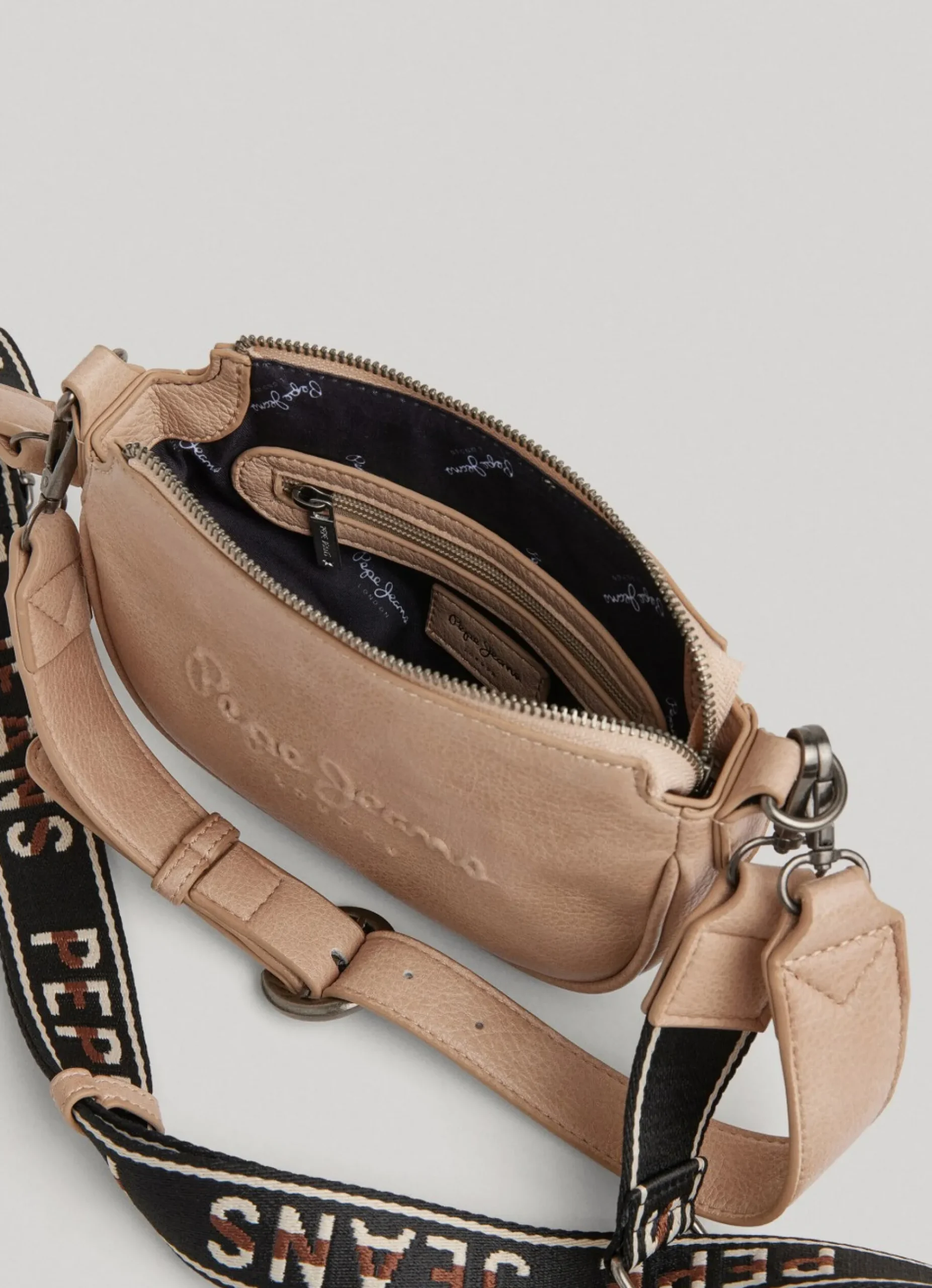 Mulher Pepe Jeans Bolsas E Mochilas>Bolsa De Ombro De Couro Com Logo