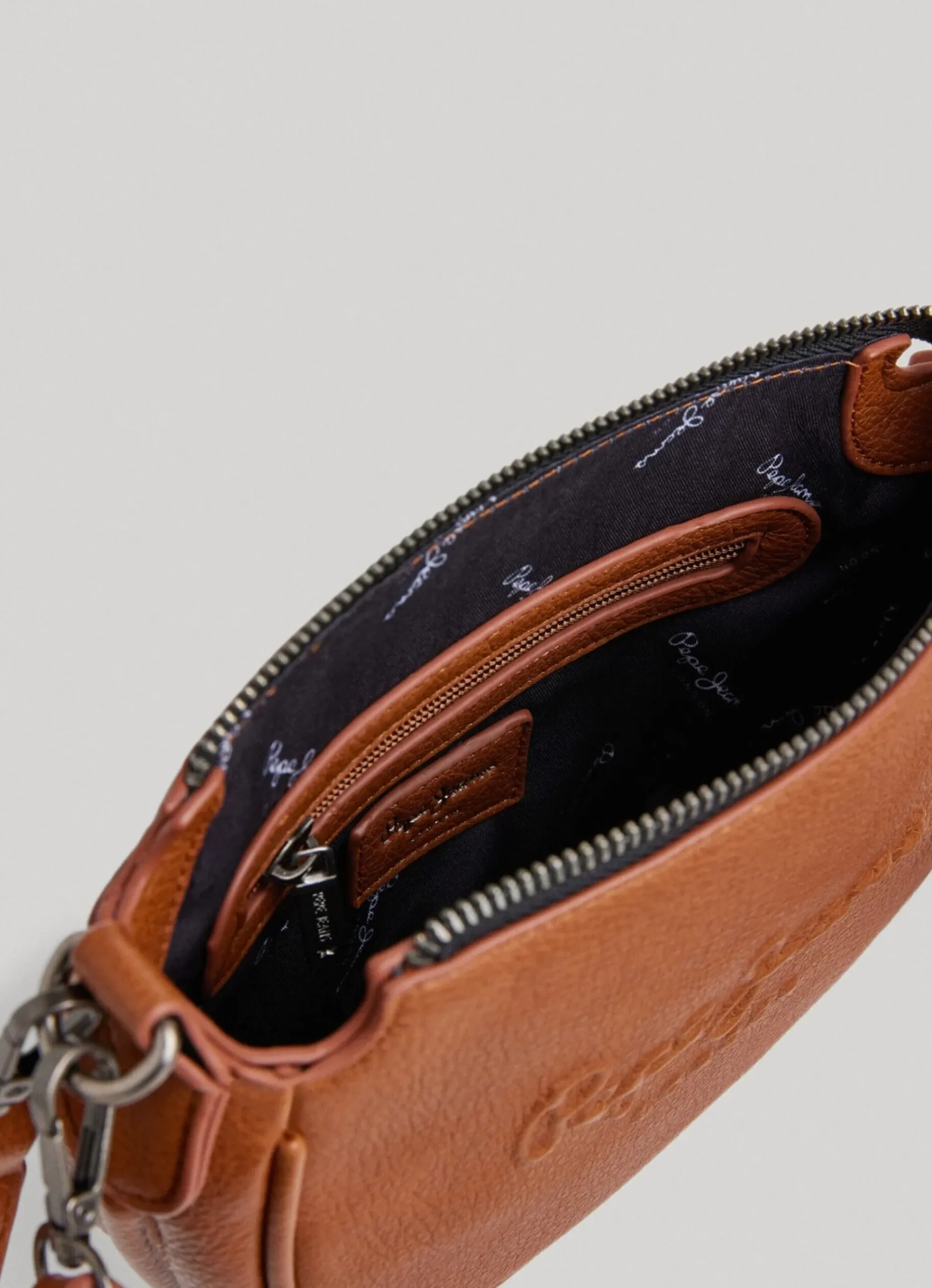 Mulher Pepe Jeans Bolsas E Mochilas>Bolsa De Ombro De Couro Com Logo