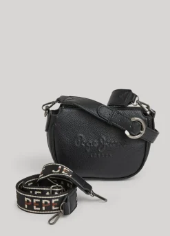 Mulher Pepe Jeans Bolsas E Mochilas>Bolsa De Ombro De Couro Com Logo