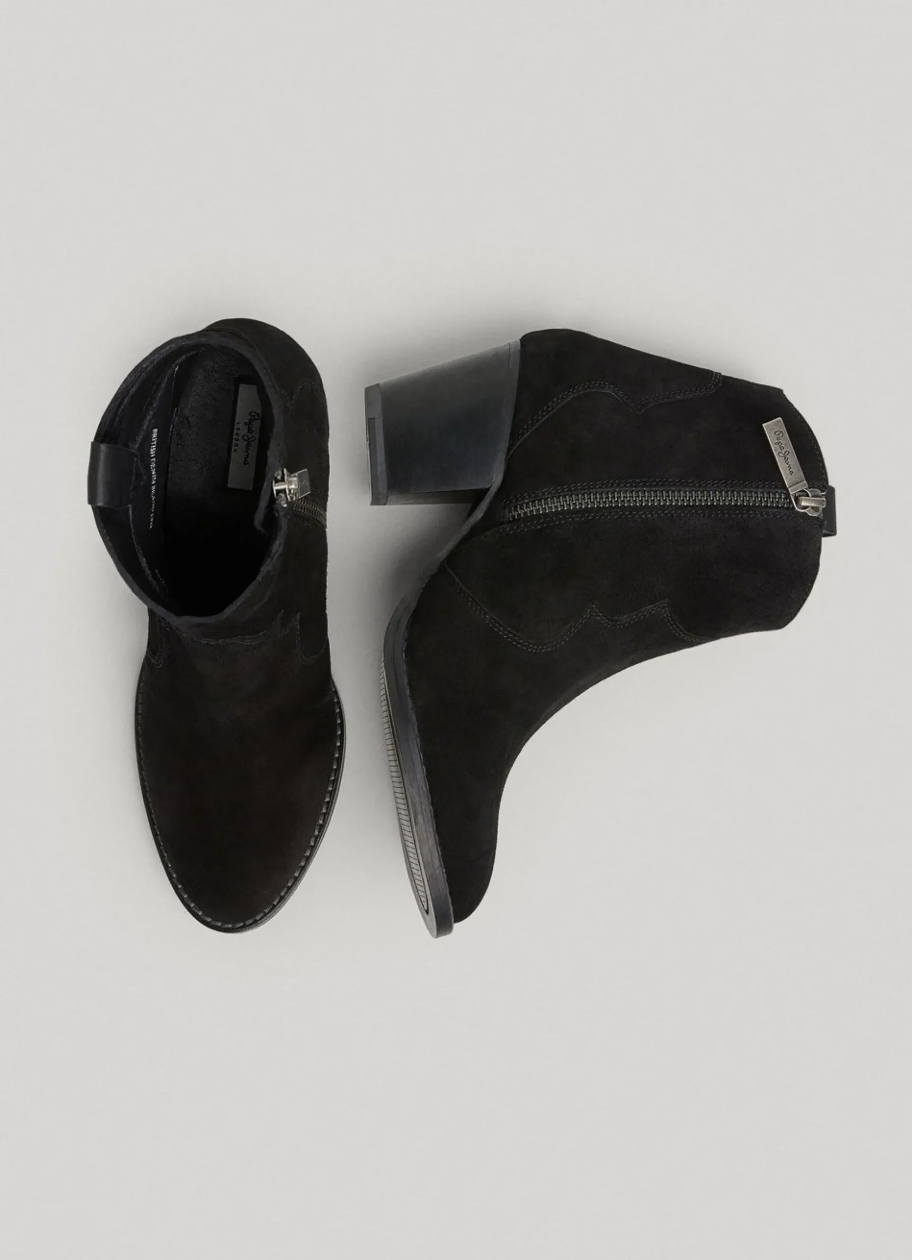 Mulher Pepe Jeans Botas E Sapatos>Botim De Camurca Com Fecho