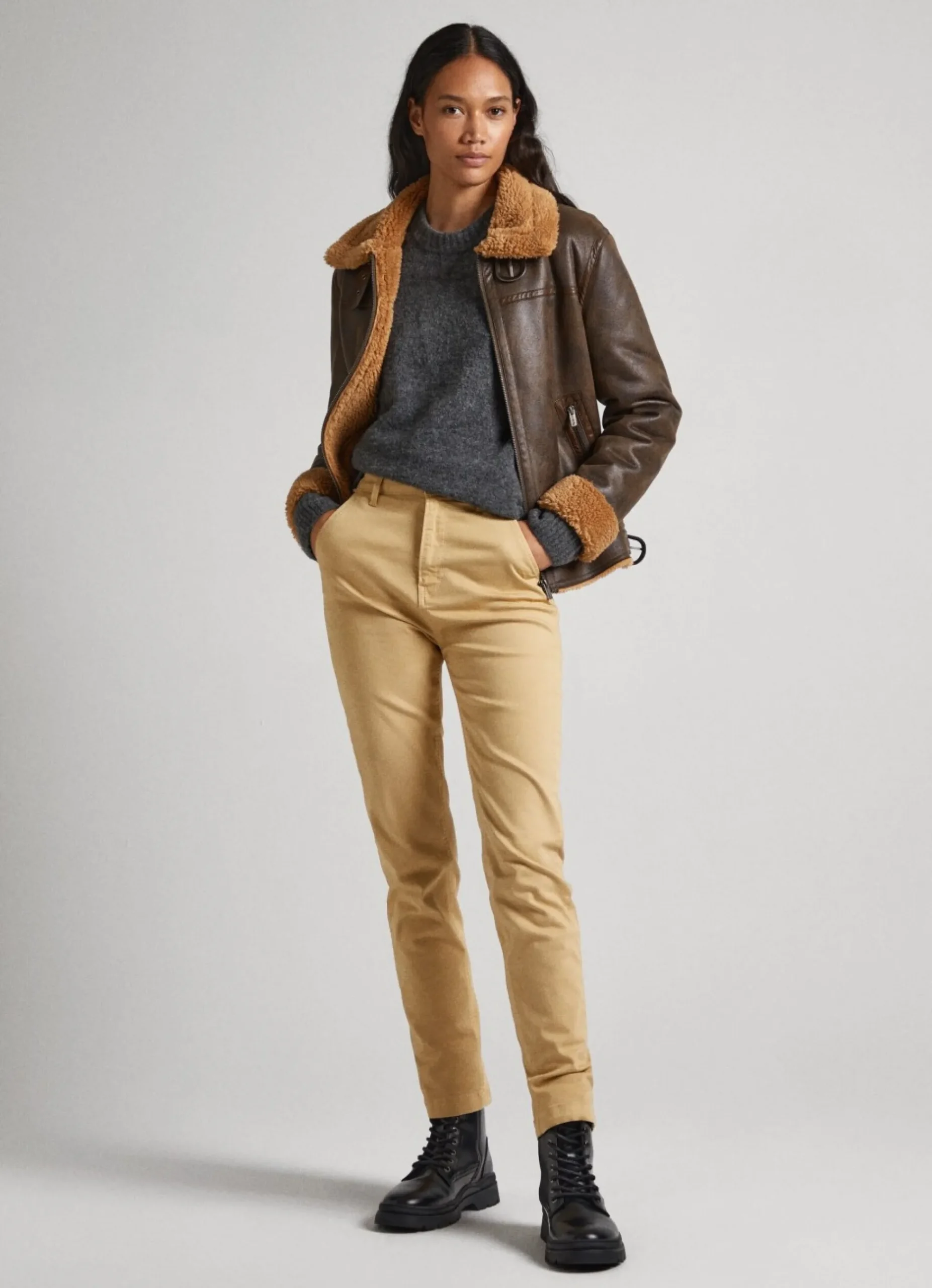 Mulher Pepe Jeans Calças>Calças Chino Regular Fit