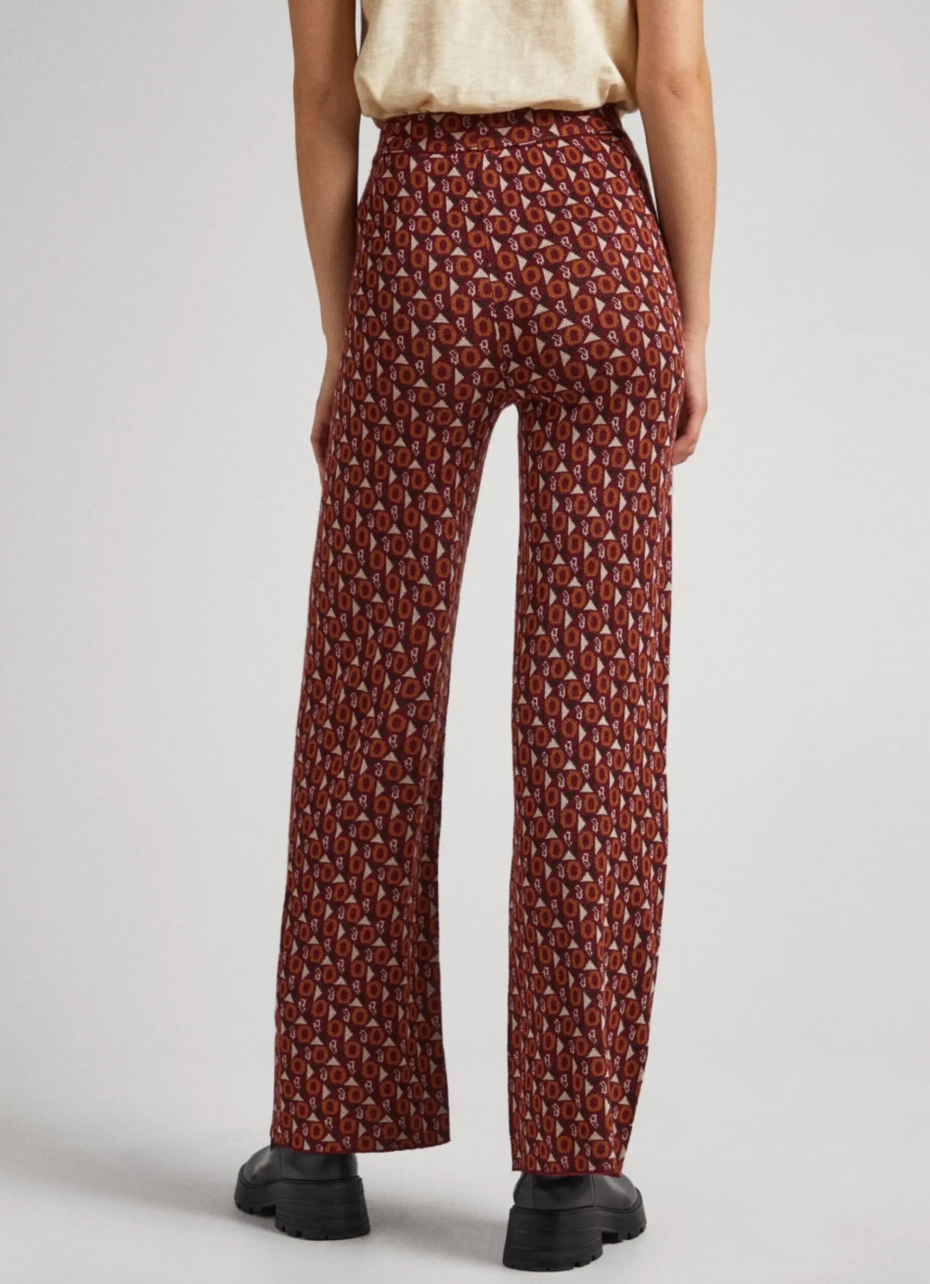 Mulher Pepe Jeans Calças>Calças Retas Jacquard