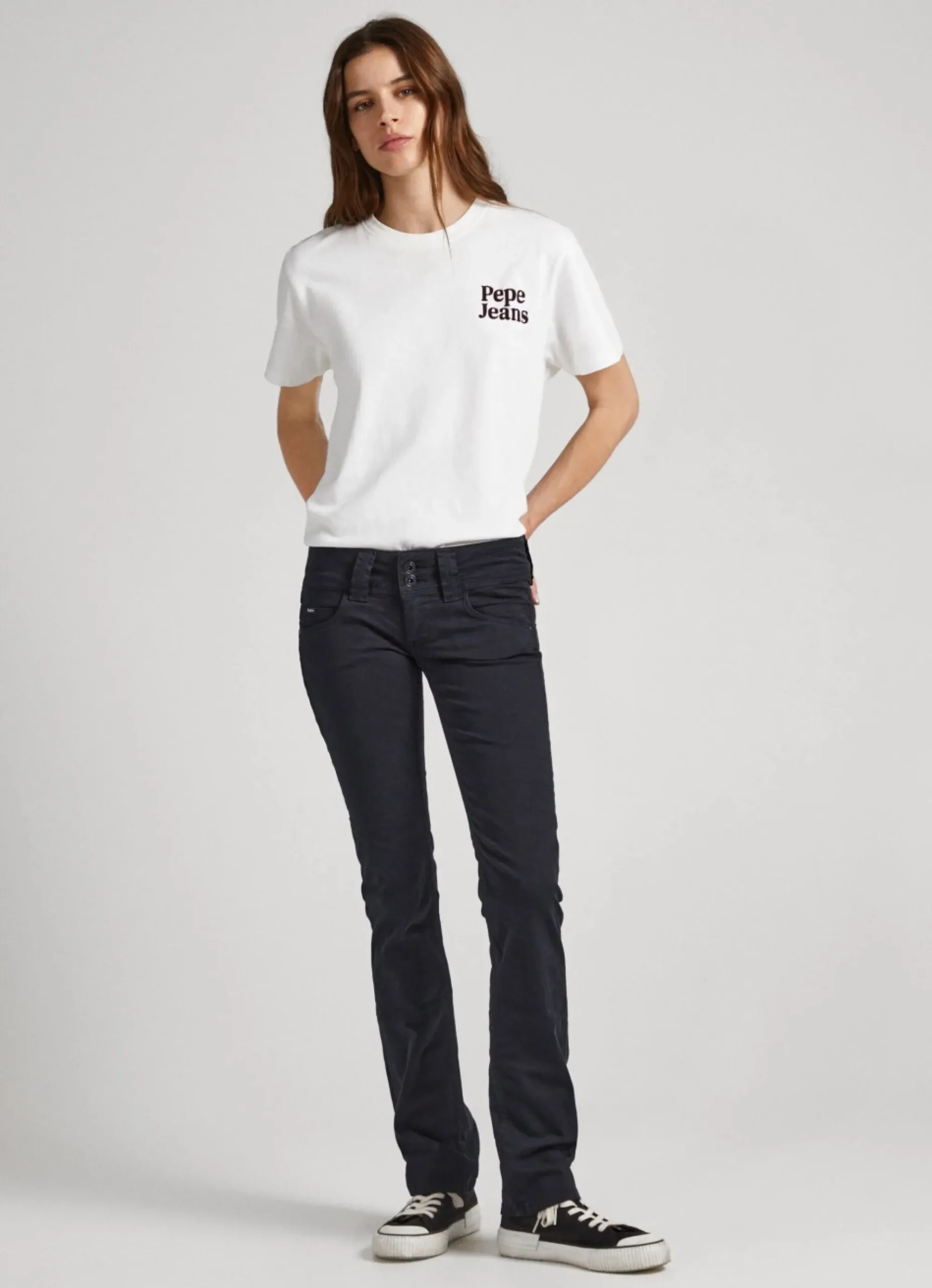 Mulher Pepe Jeans Calças>Calças Straight Fit Com 5 Bolsos