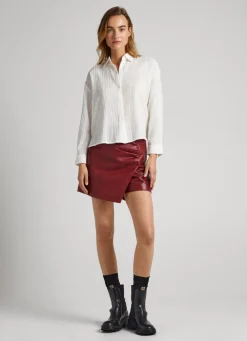 Mulher Pepe Jeans Camisas E Blusas>Camisa Algodao Dobby As Riscas