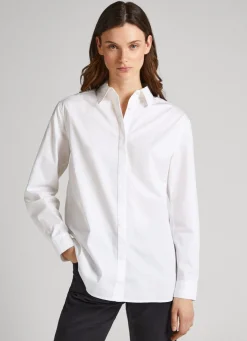 Mulher Pepe Jeans Camisas E Blusas>Camisa Algodao Popelina Oversize Fit