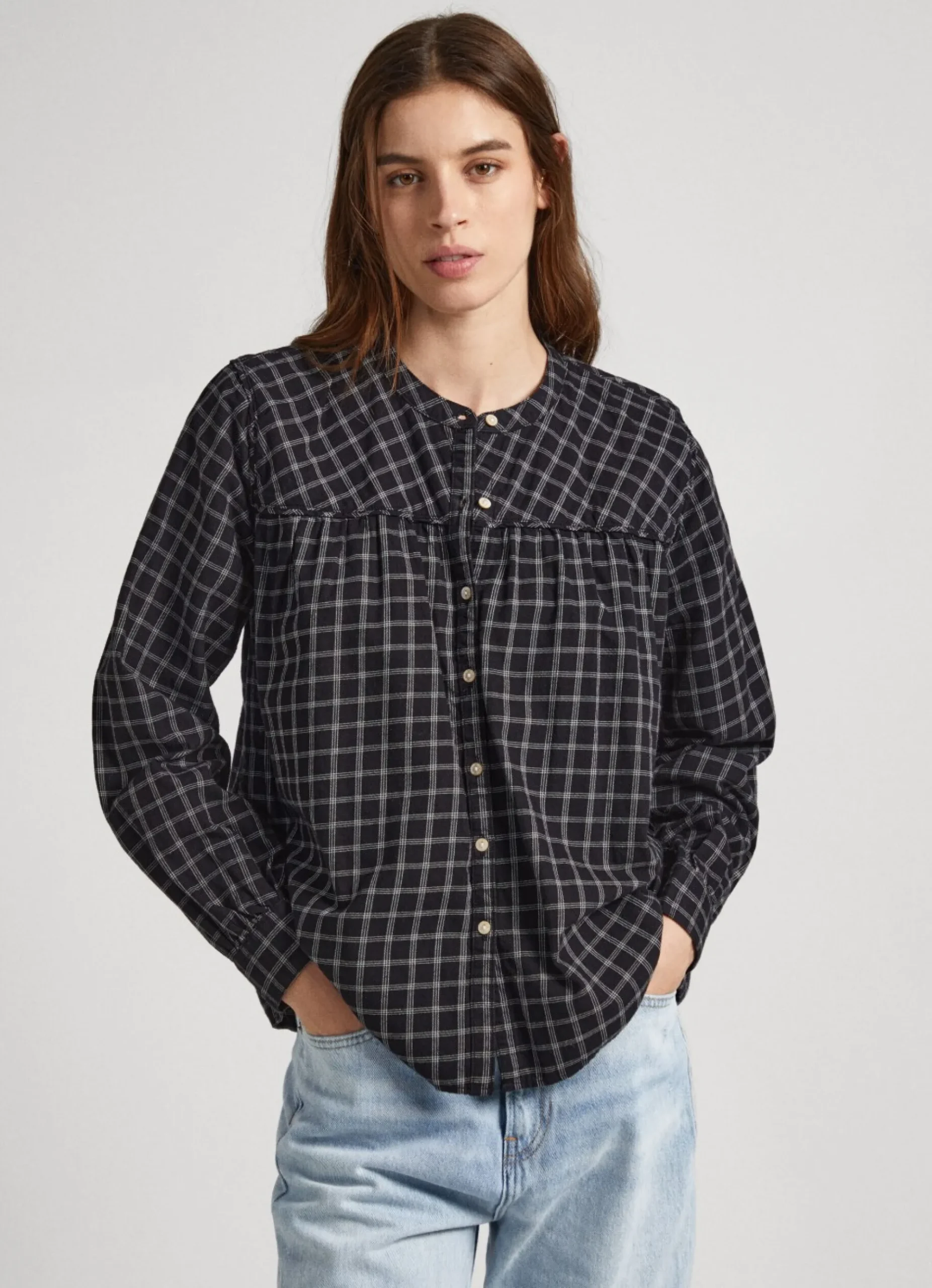 Mulher Pepe Jeans Camisas E Blusas>Camisa Algodao Xadrez
