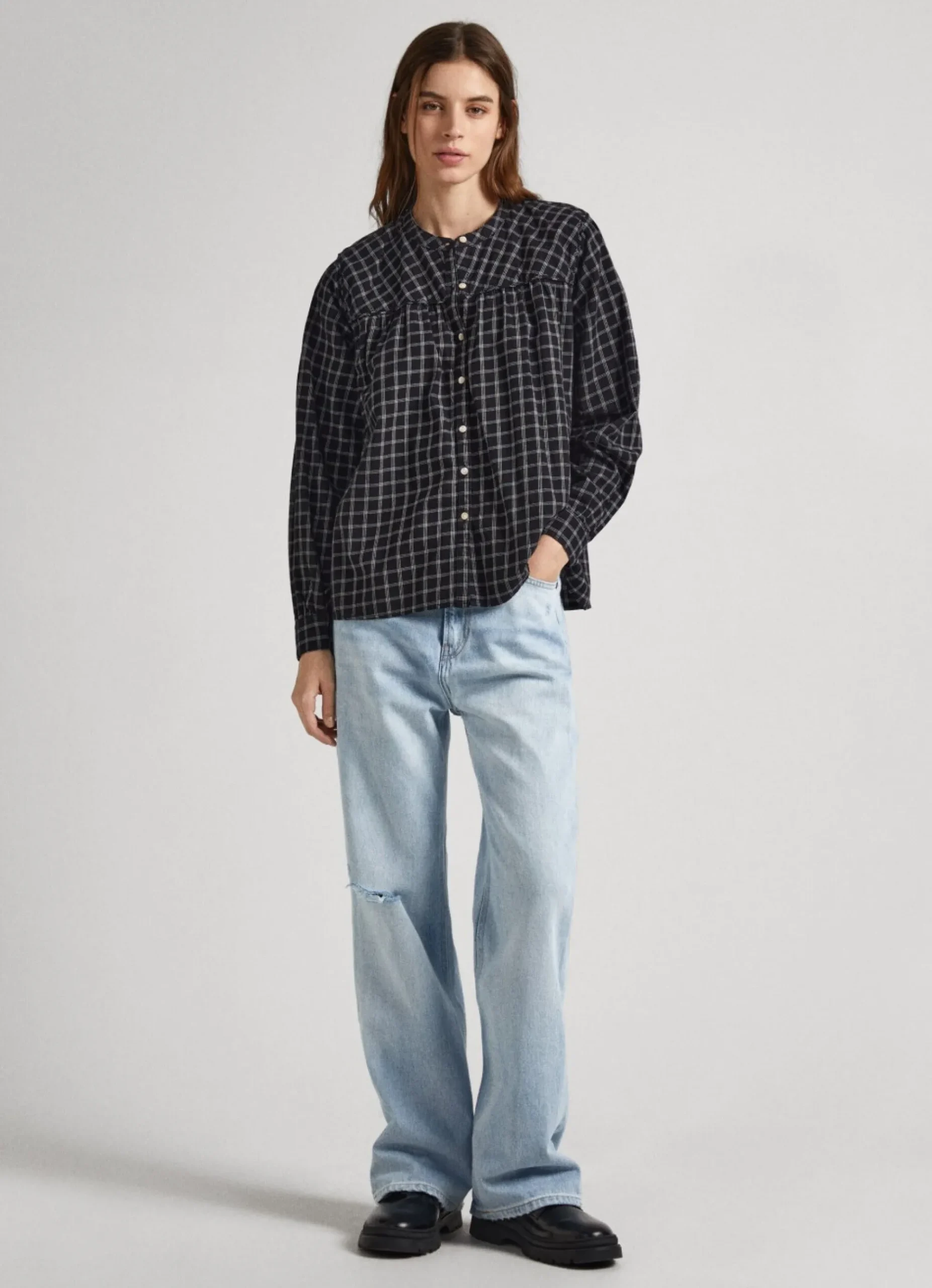 Mulher Pepe Jeans Camisas E Blusas>Camisa Algodao Xadrez