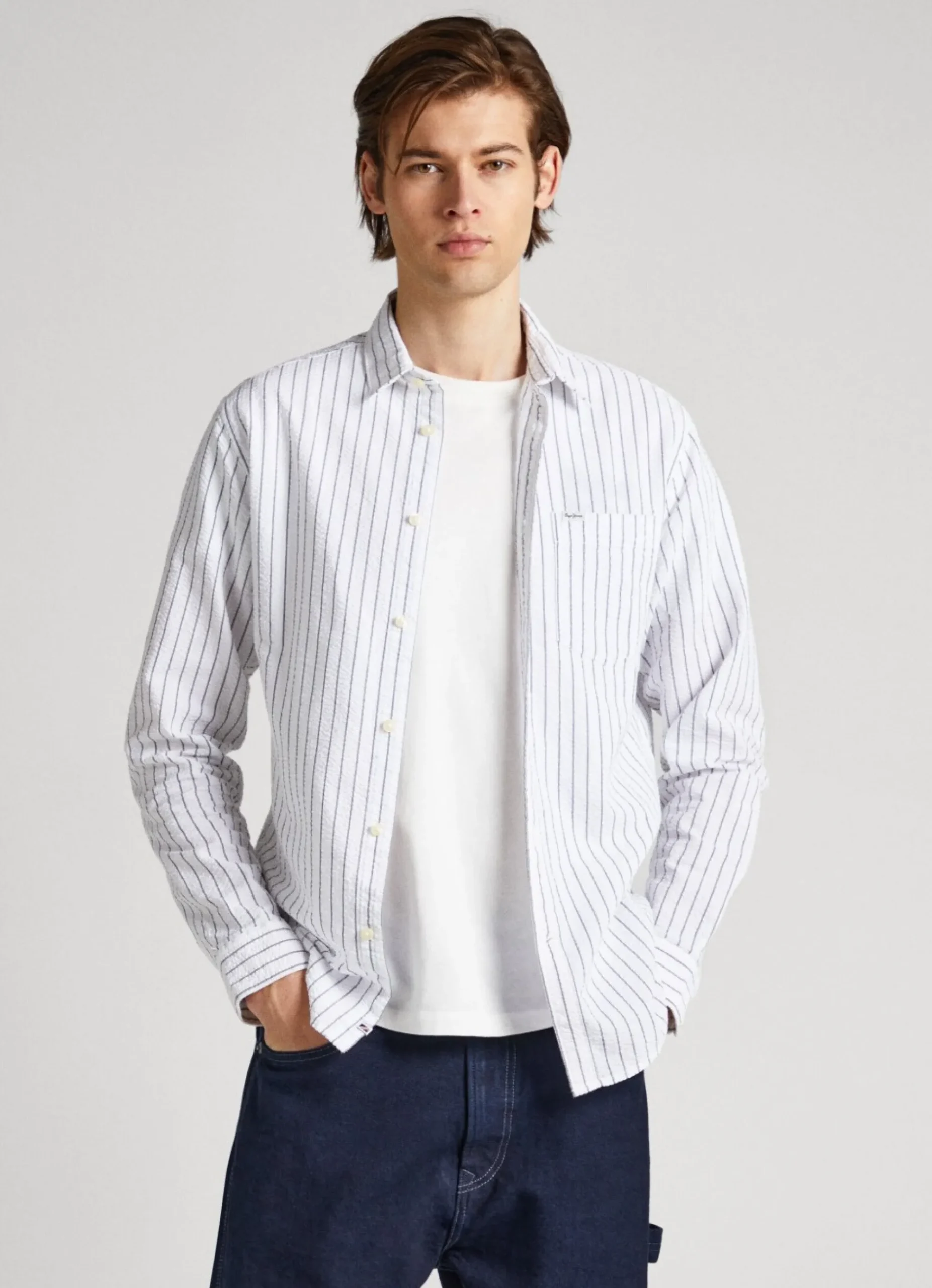 Homem Pepe Jeans Camisas>Camisa As Riscas Regular Fit