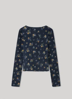 Rapariga Pepe Jeans Camisas E T-Shirts>Camisa Canelada Padrao Floral