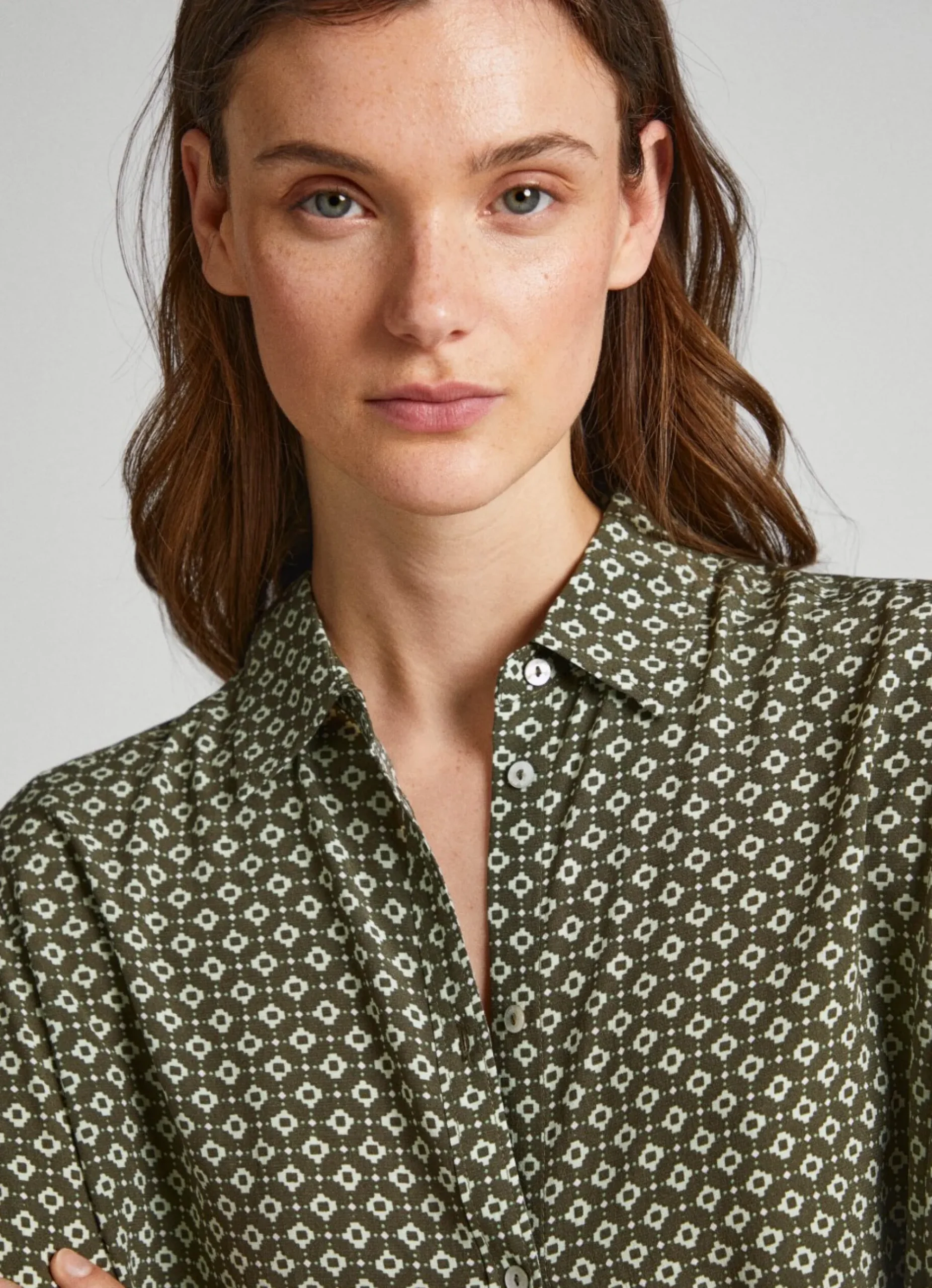 Mulher Pepe Jeans Camisas E Blusas>Camisa Com Padrao Geometrico