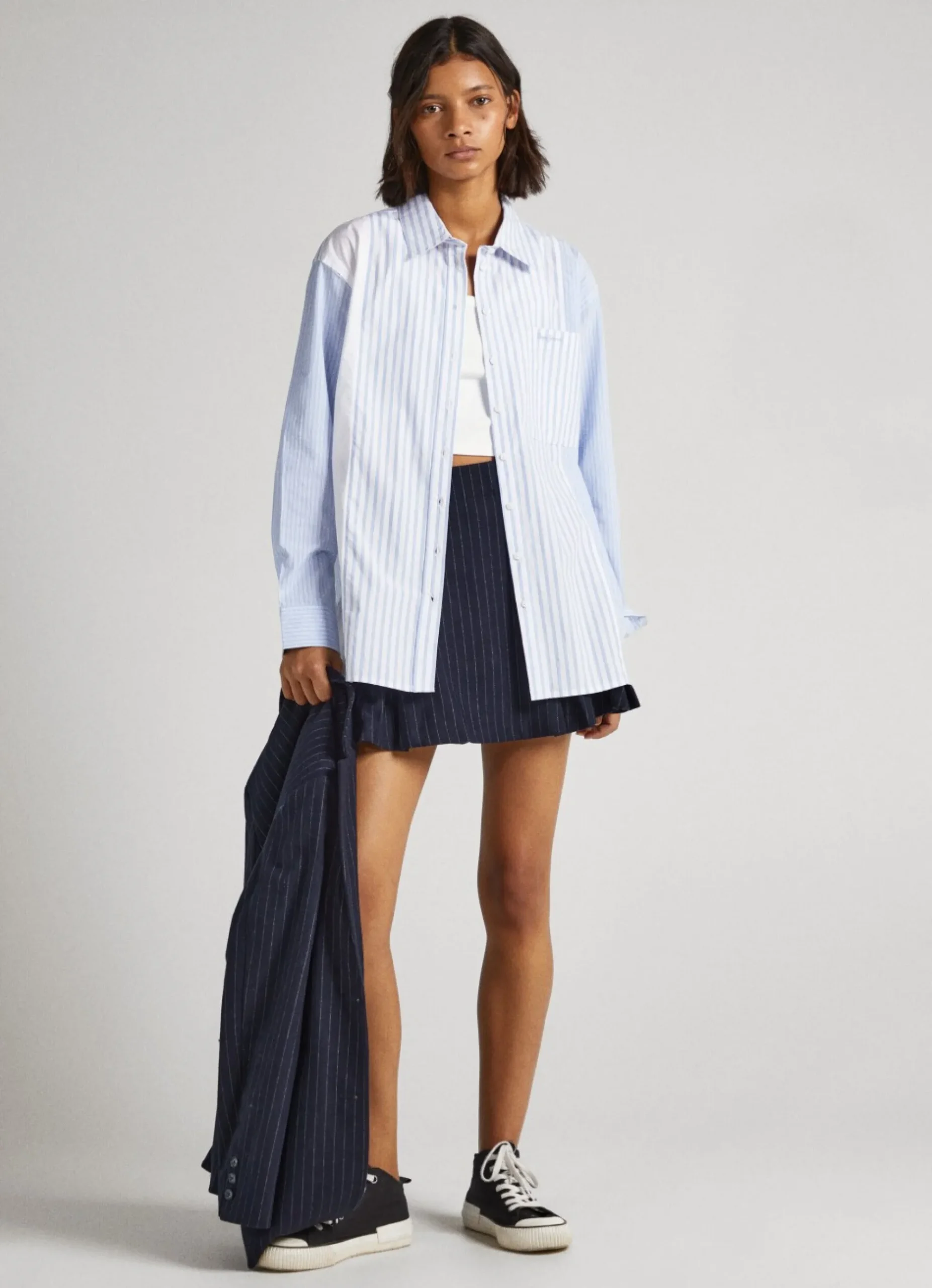 Mulher Pepe Jeans Camisas E Blusas>Camisa Comprida Popelina As Riscas