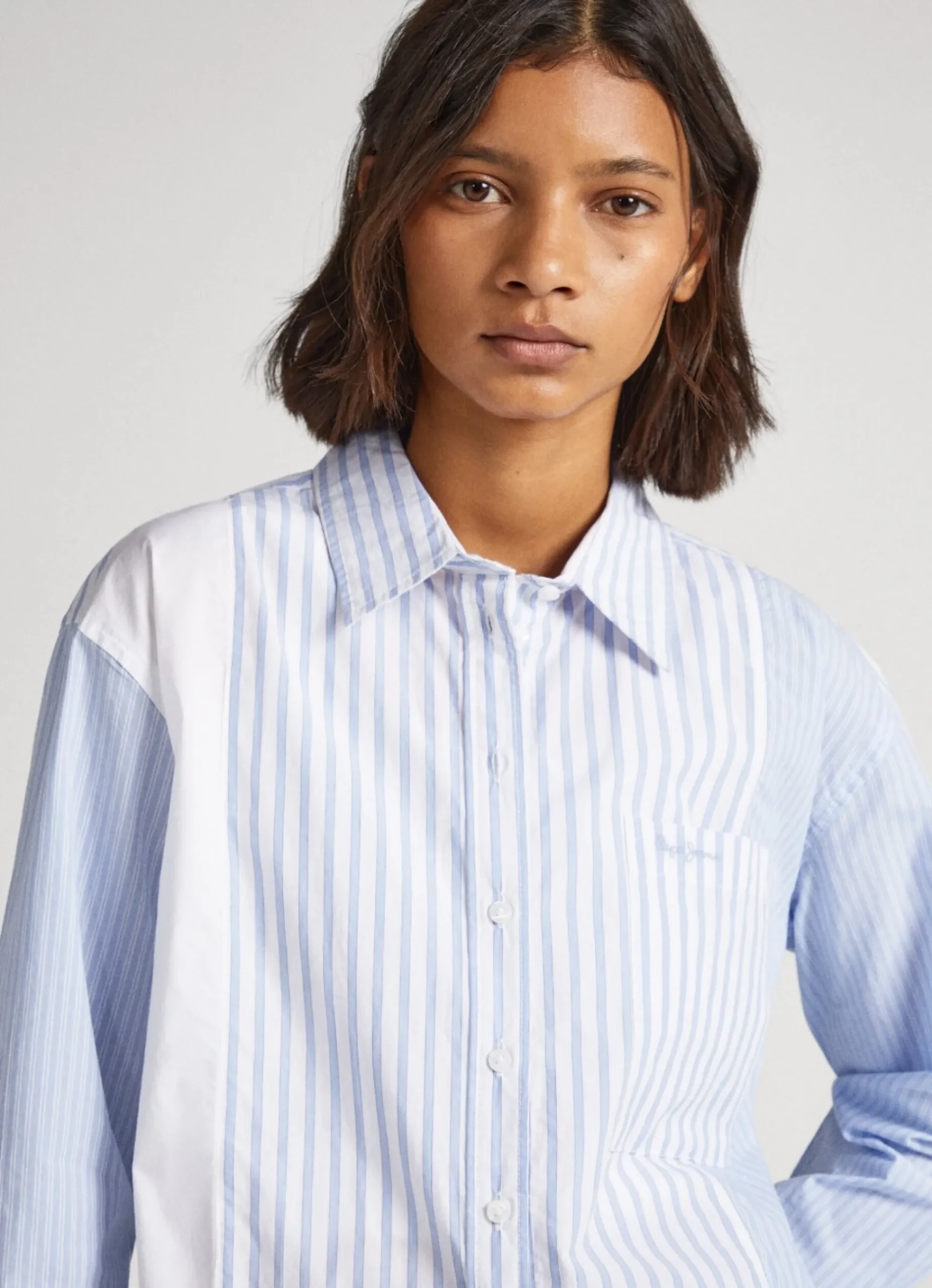 Mulher Pepe Jeans Camisas E Blusas>Camisa Comprida Popelina As Riscas