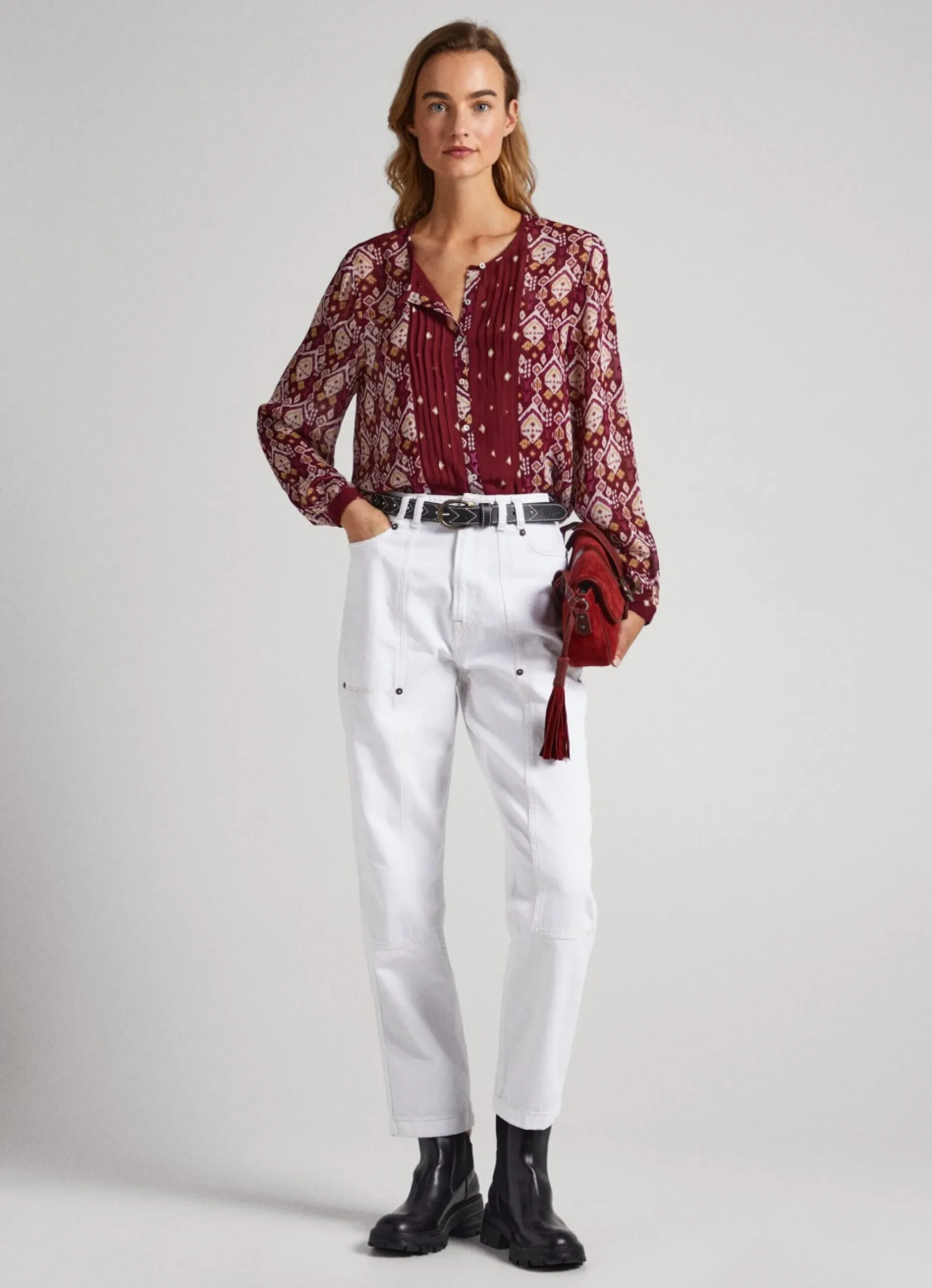 Mulher Pepe Jeans Camisas E Blusas>Camisa Estampado Ornamental