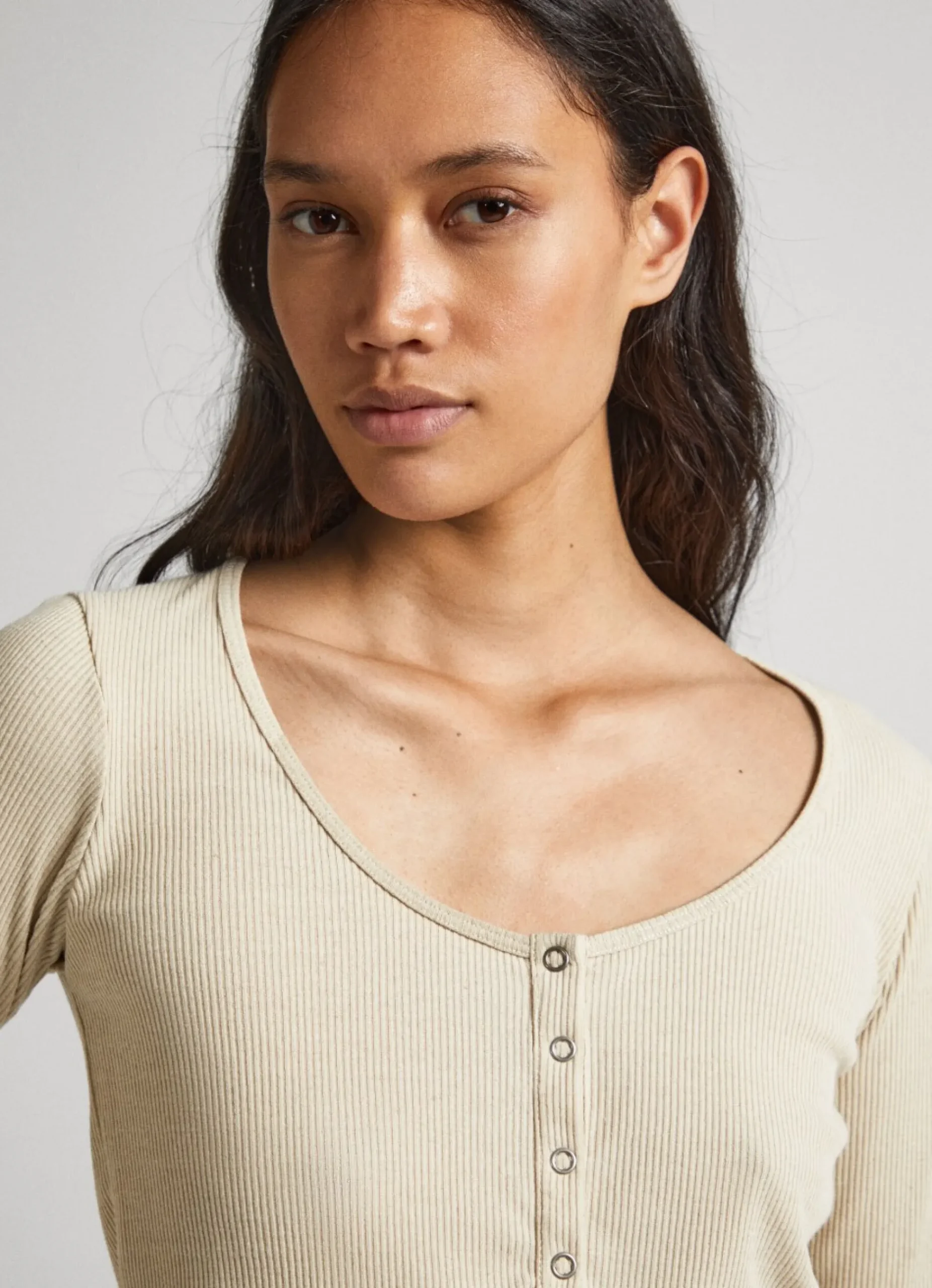 Mulher Pepe Jeans T-Shirts>Camisa Melange Canelada