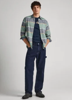 Homem Pepe Jeans Camisas>Camisa Oxford As Riscas
