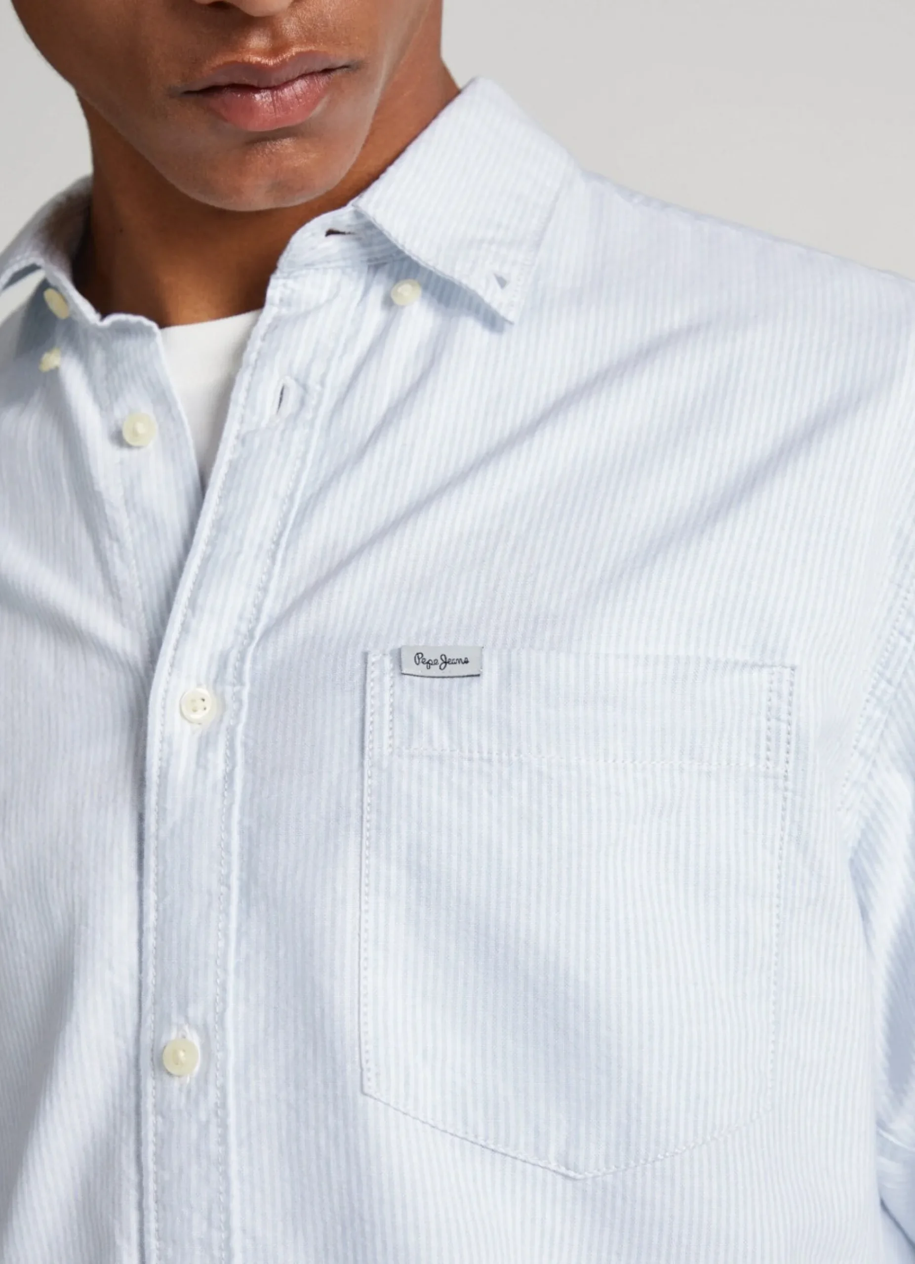 Homem Pepe Jeans Camisas>Camisa Oxford As Riscas Bengala