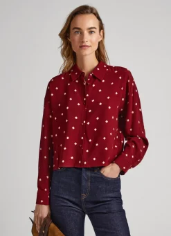 Mulher Pepe Jeans Camisas E Blusas>Camisa Padrao As Bolinhas