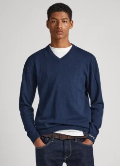 Homem Pepe Jeans Malhas>Camisola Algodao Decote Em V