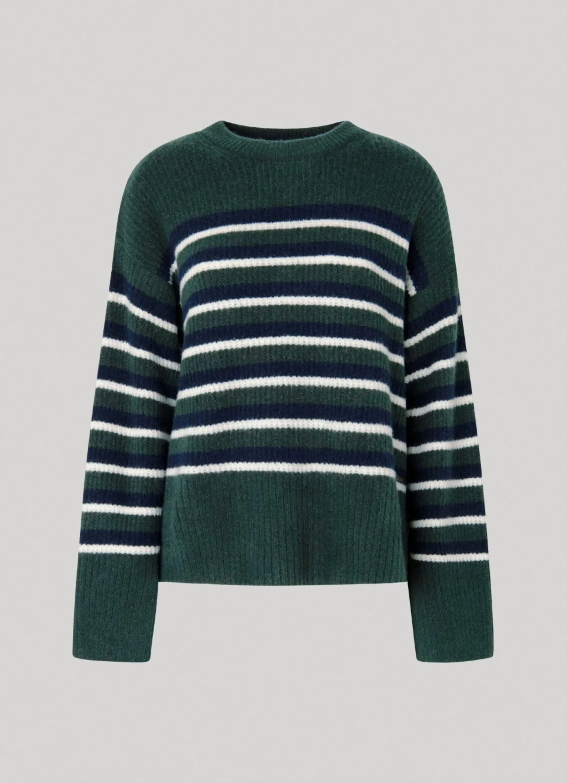 Mulher Pepe Jeans Malhas E Cardigans>Camisola As Riscas Com Gola Redonda