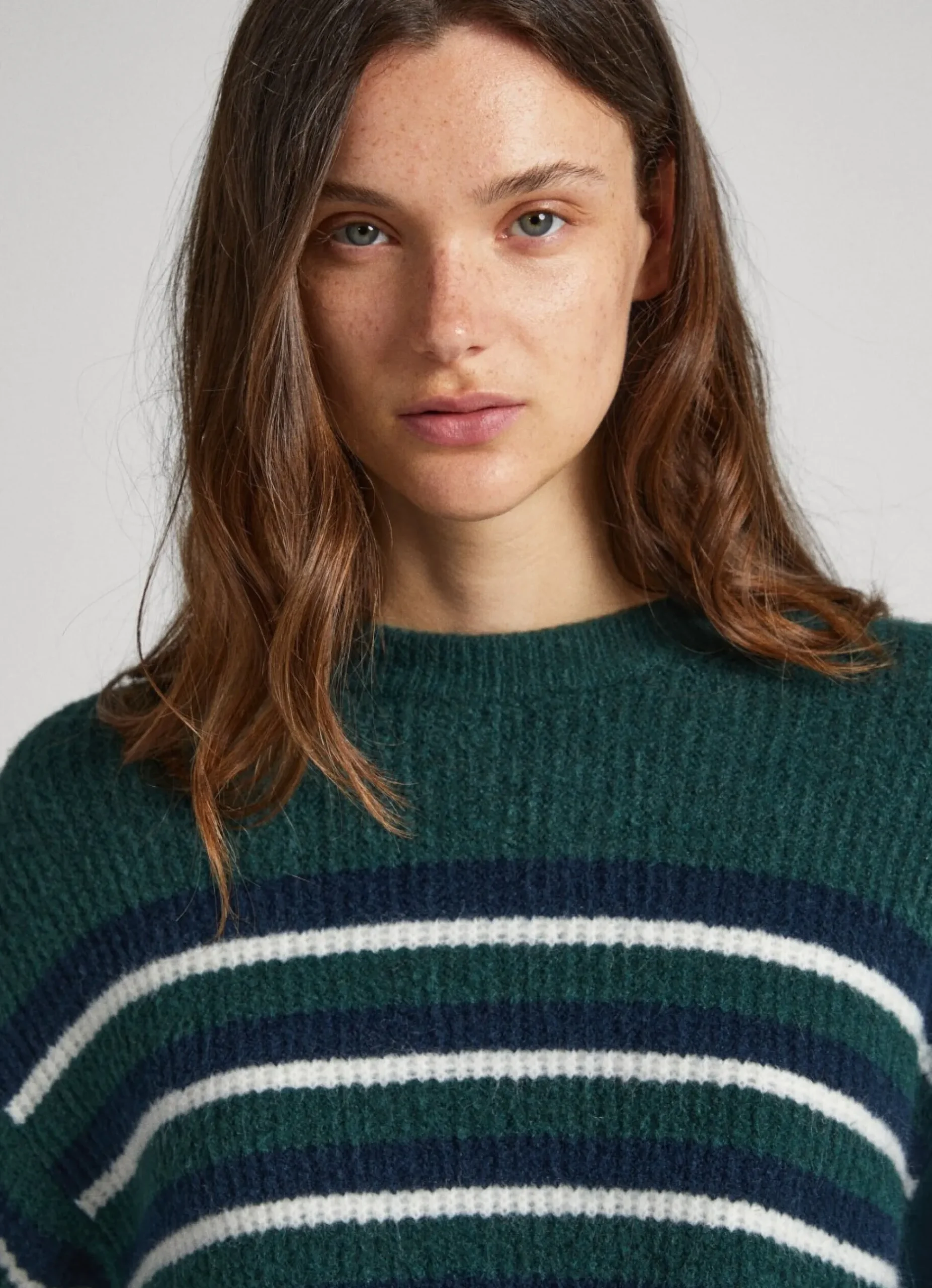 Mulher Pepe Jeans Malhas>Camisola As Riscas Com Gola Redonda