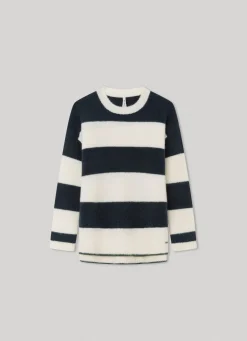Rapariga Pepe Jeans Sweatshirts E Malhas>Camisola As Riscas De Gola Redonda
