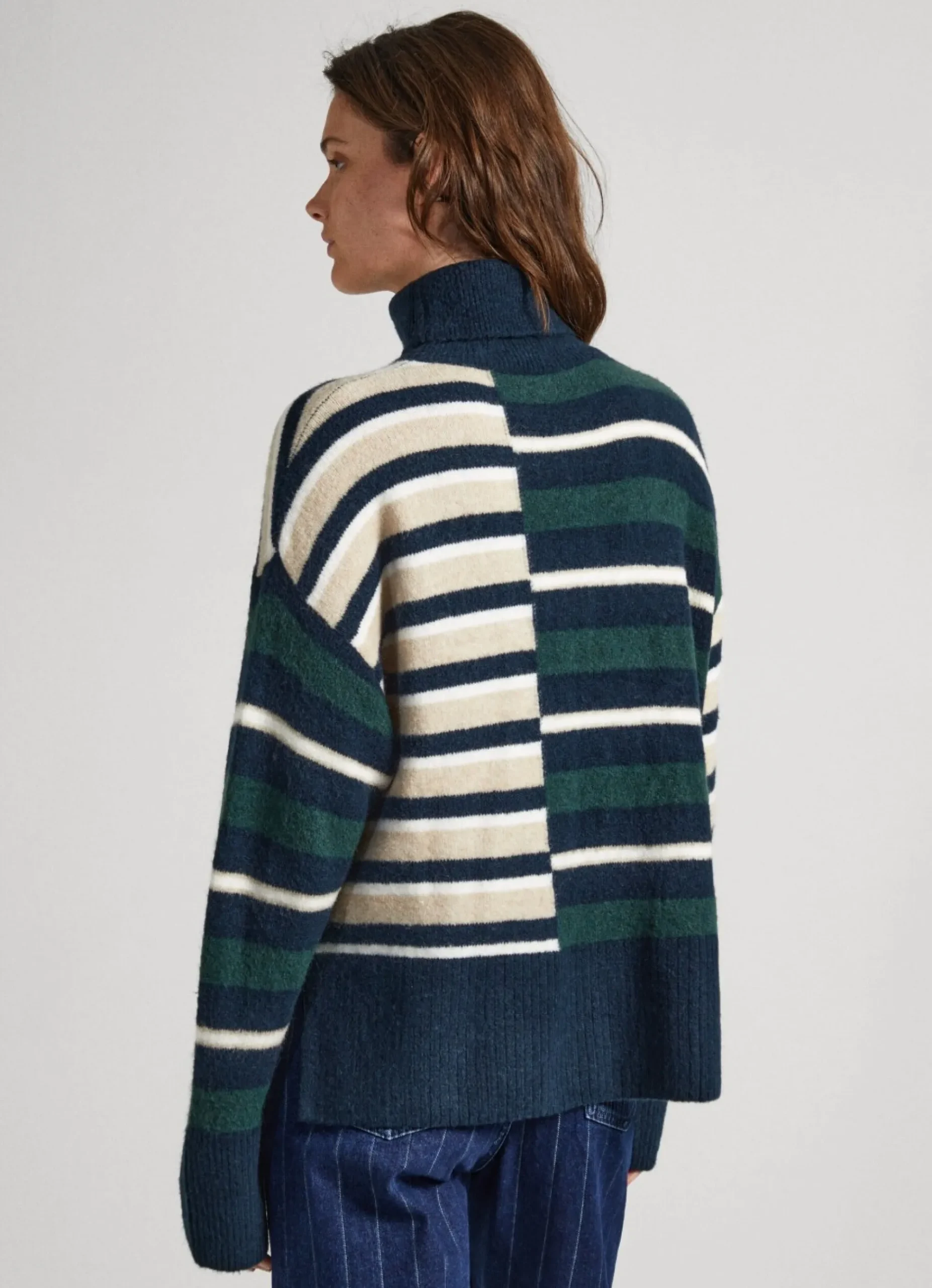 Mulher Pepe Jeans Malhas>Camisola As Riscas De Gola Alta