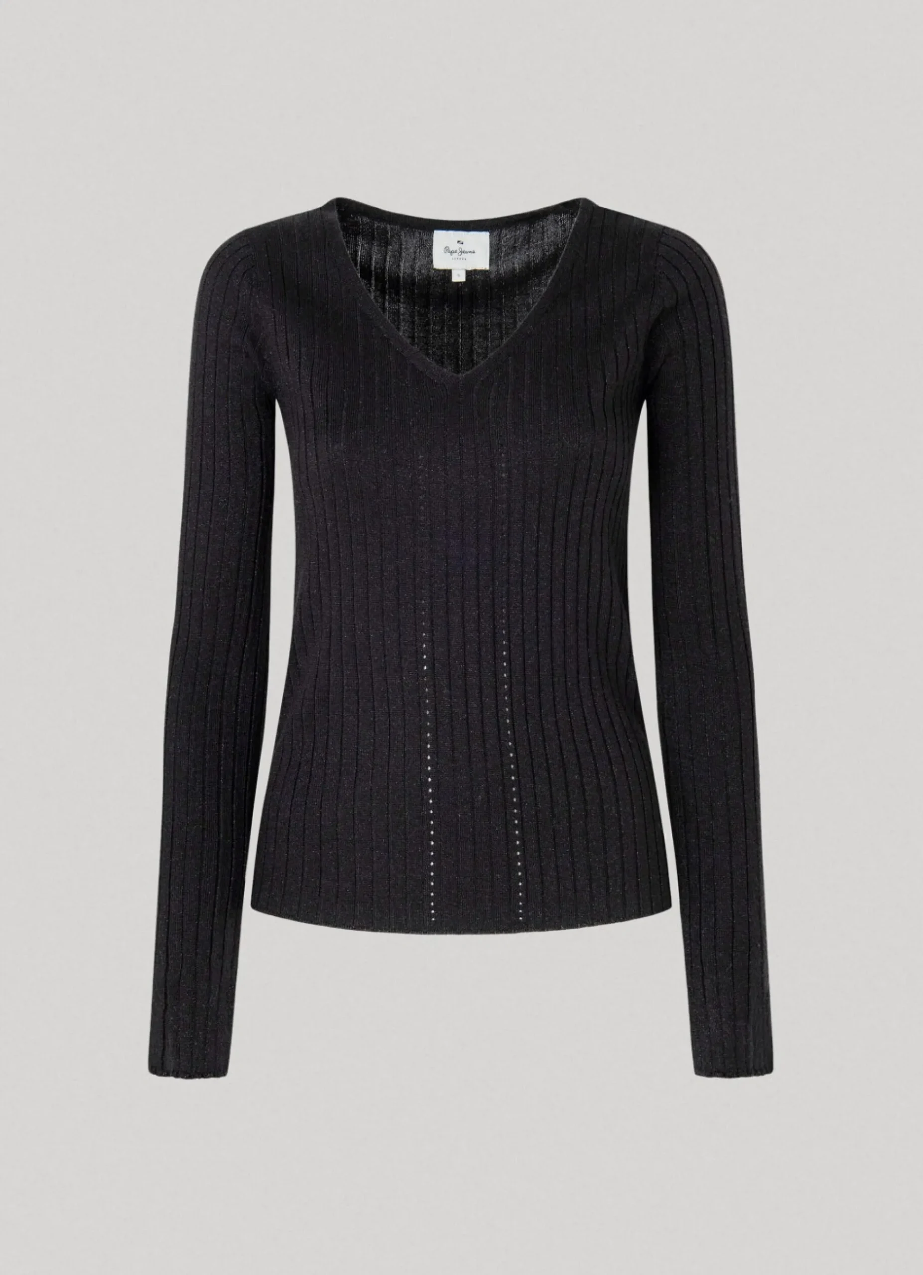 Mulher Pepe Jeans Malhas E Cardigans>Camisola Canelada Com Decote Em V