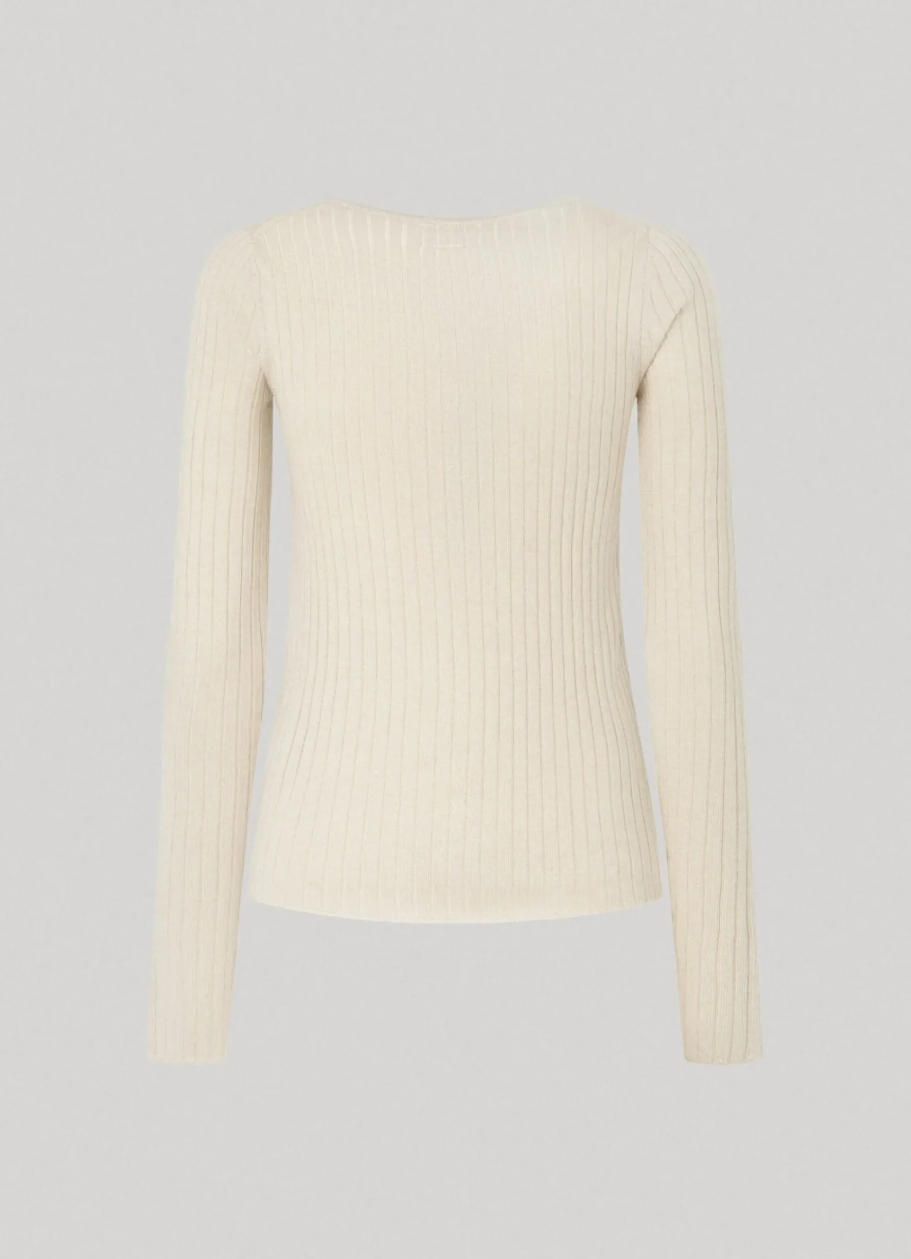 Mulher Pepe Jeans Malhas E Cardigans>Camisola Canelada Com Decote Em V