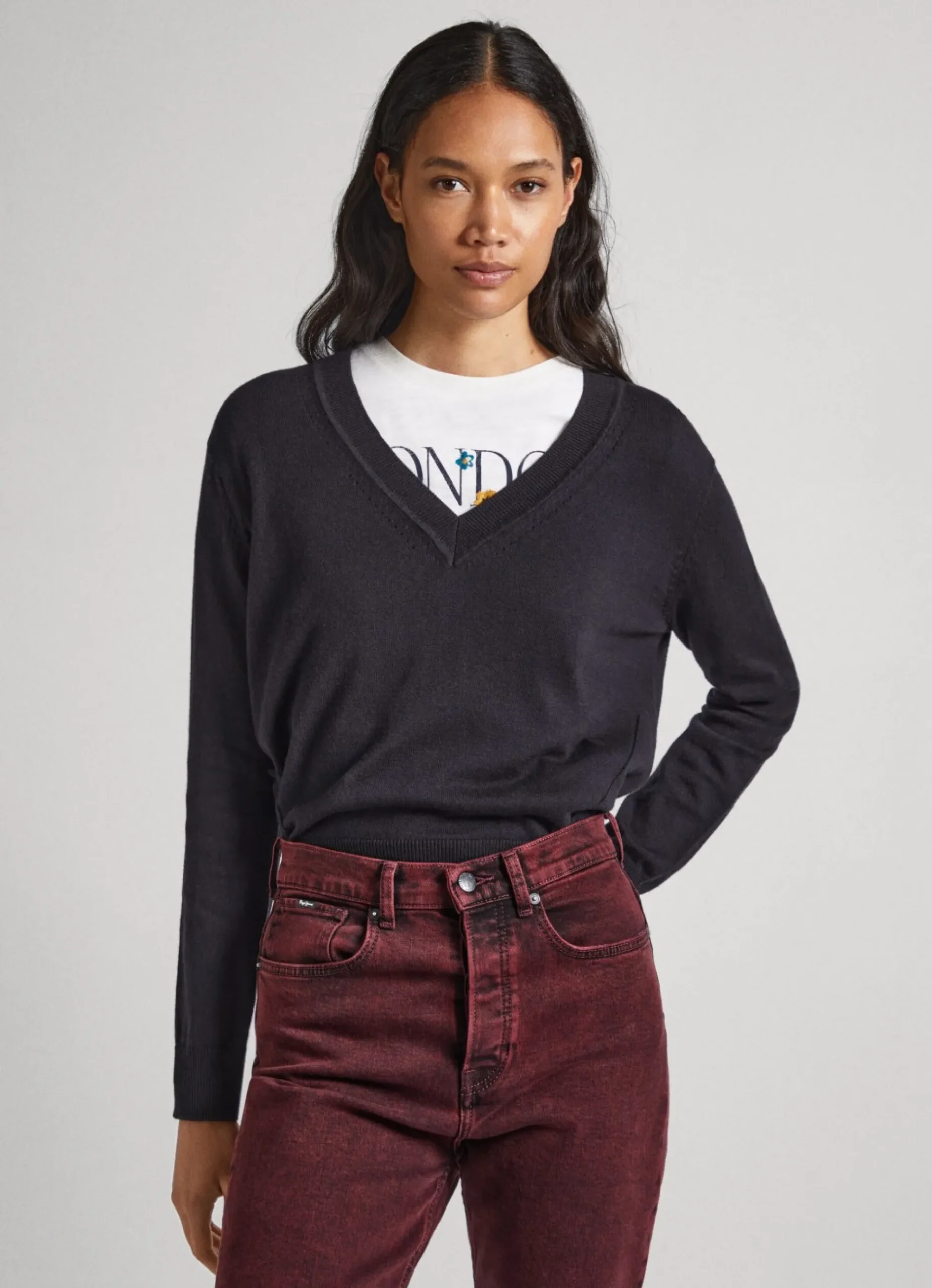 Mulher Pepe Jeans Malhas E Cardigans>Camisola Com Detalhes Abertos