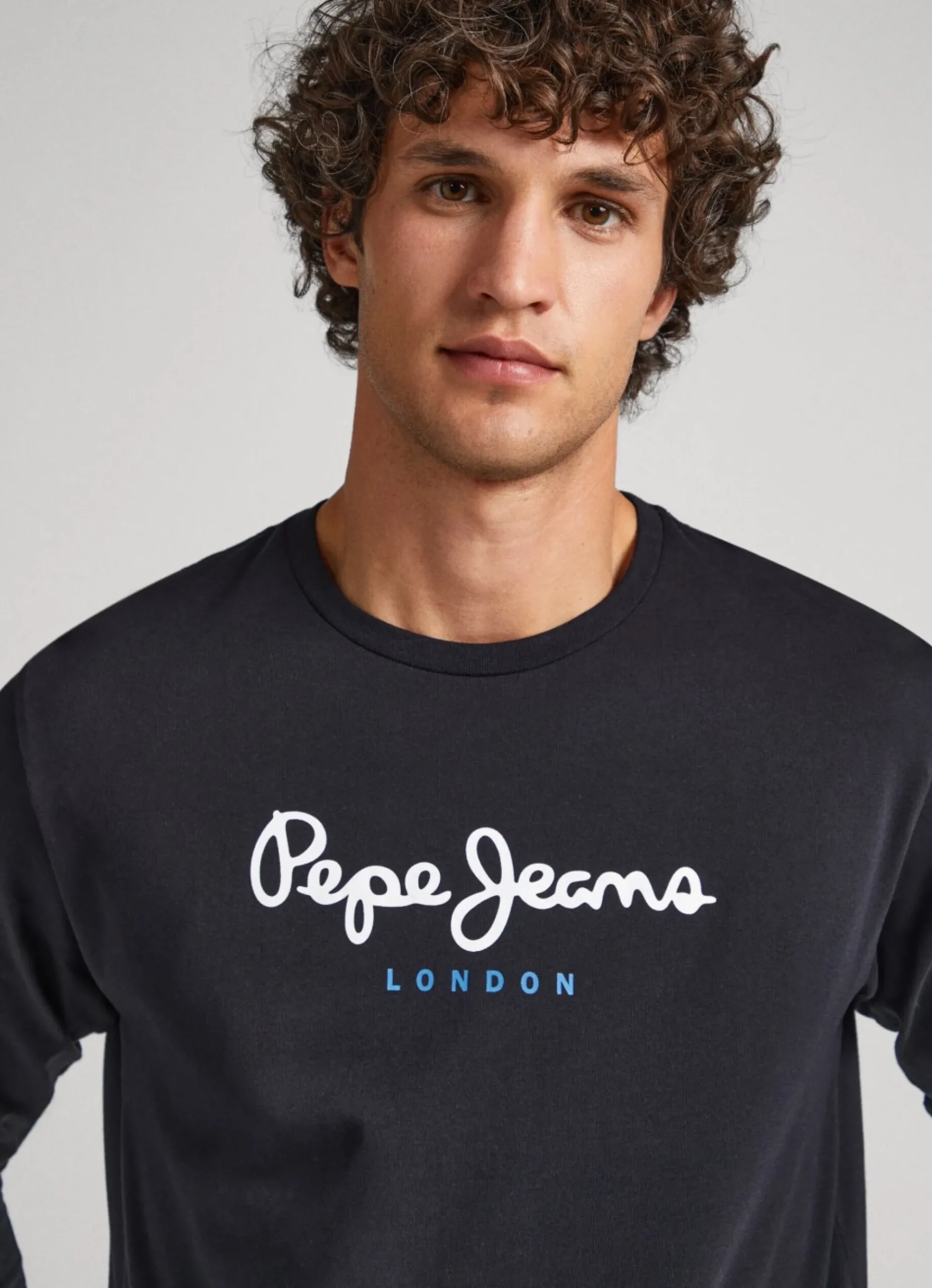 Homem Pepe Jeans T-Shirts>Camisola De Algodao Logo Estampado