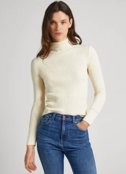 Mulher Pepe Jeans Malhas E Cardigans>Camisola De Gola Alta Canelada