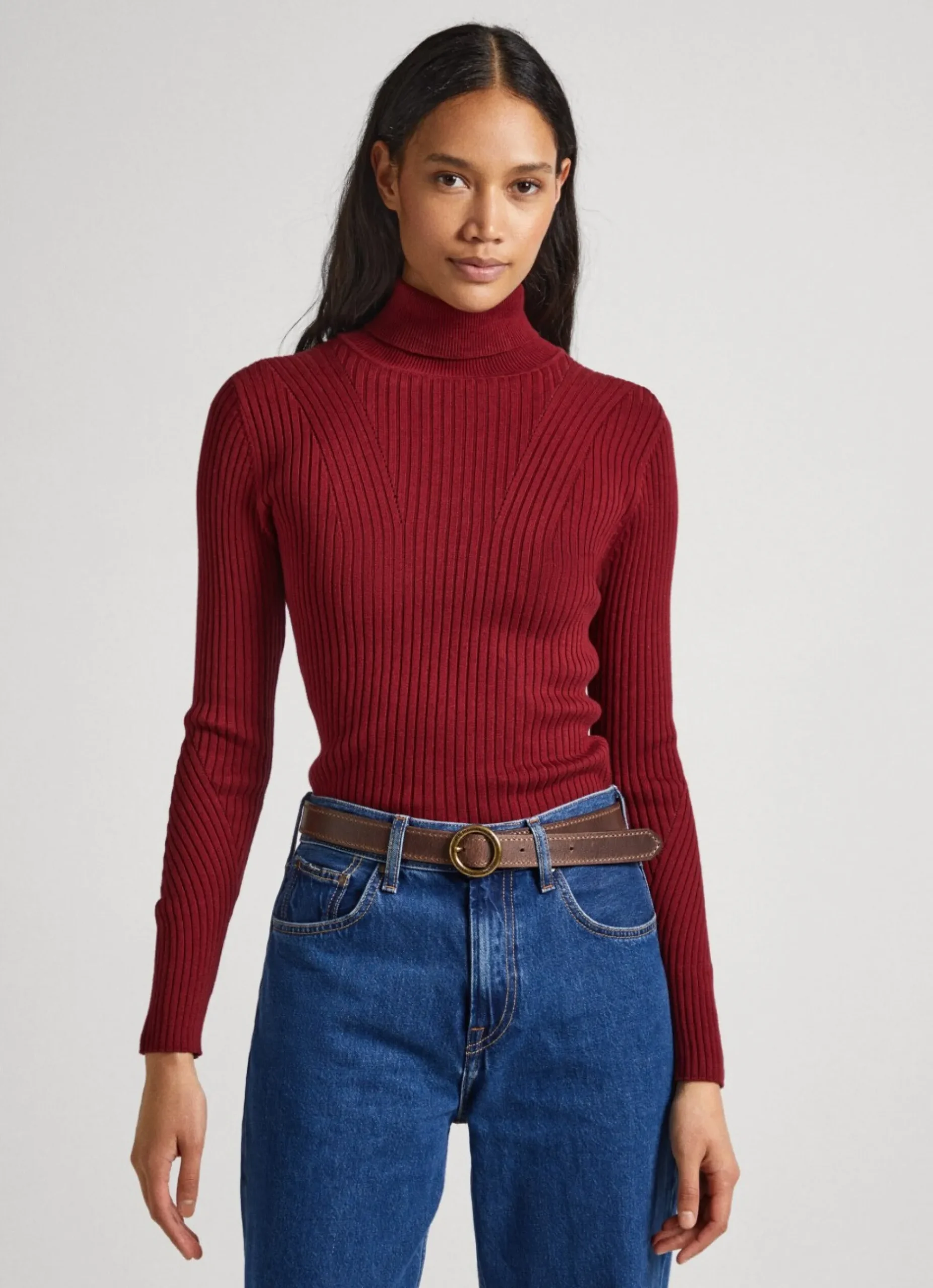 Mulher Pepe Jeans Malhas E Cardigans>Camisola De Gola Alta Canelada