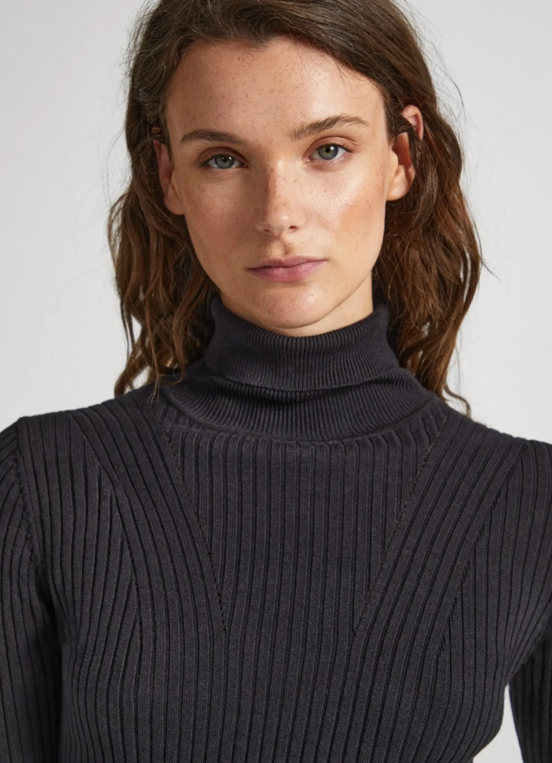 Mulher Pepe Jeans Malhas>Camisola De Gola Alta Canelada