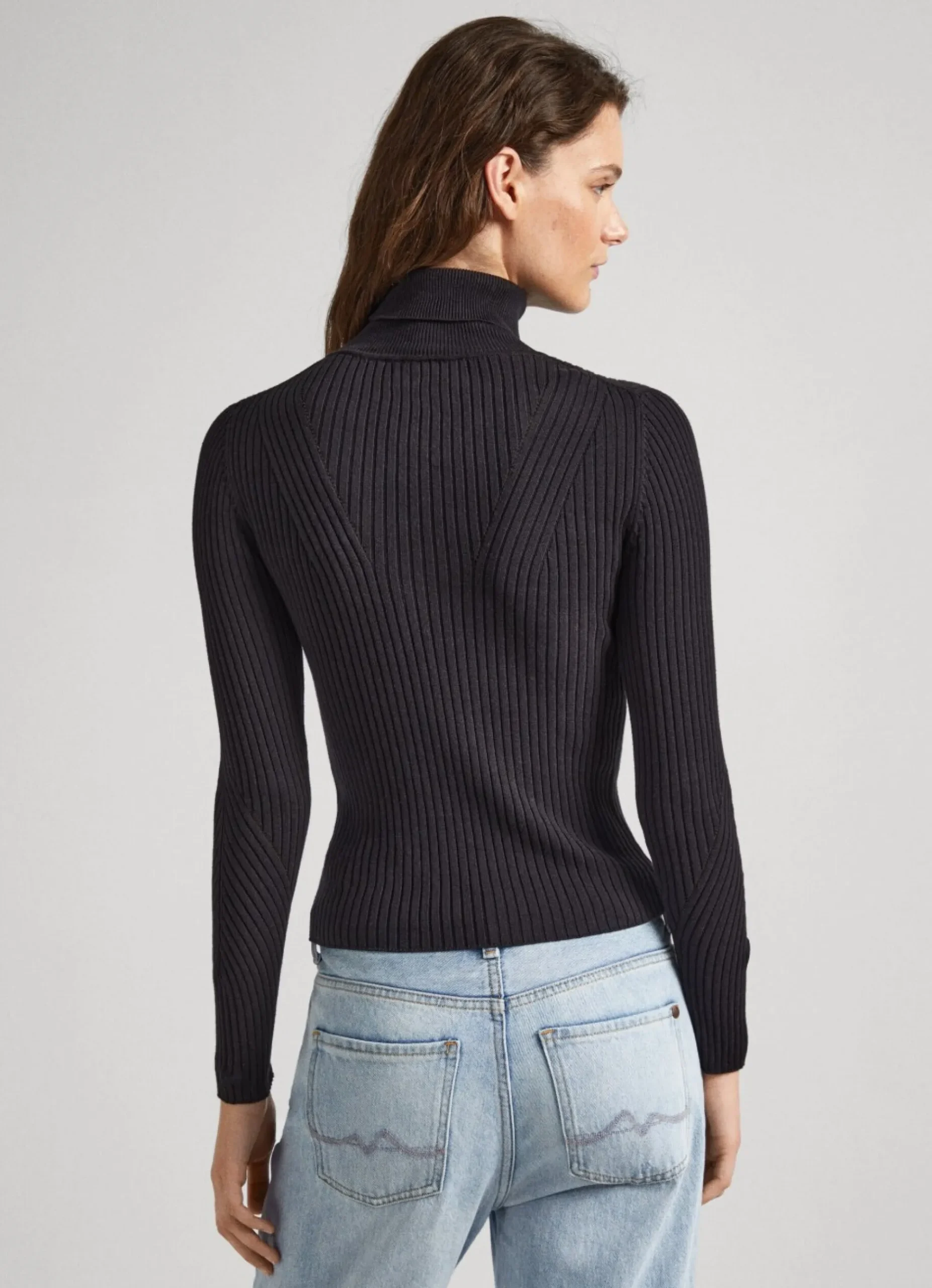 Mulher Pepe Jeans Malhas>Camisola De Gola Alta Canelada