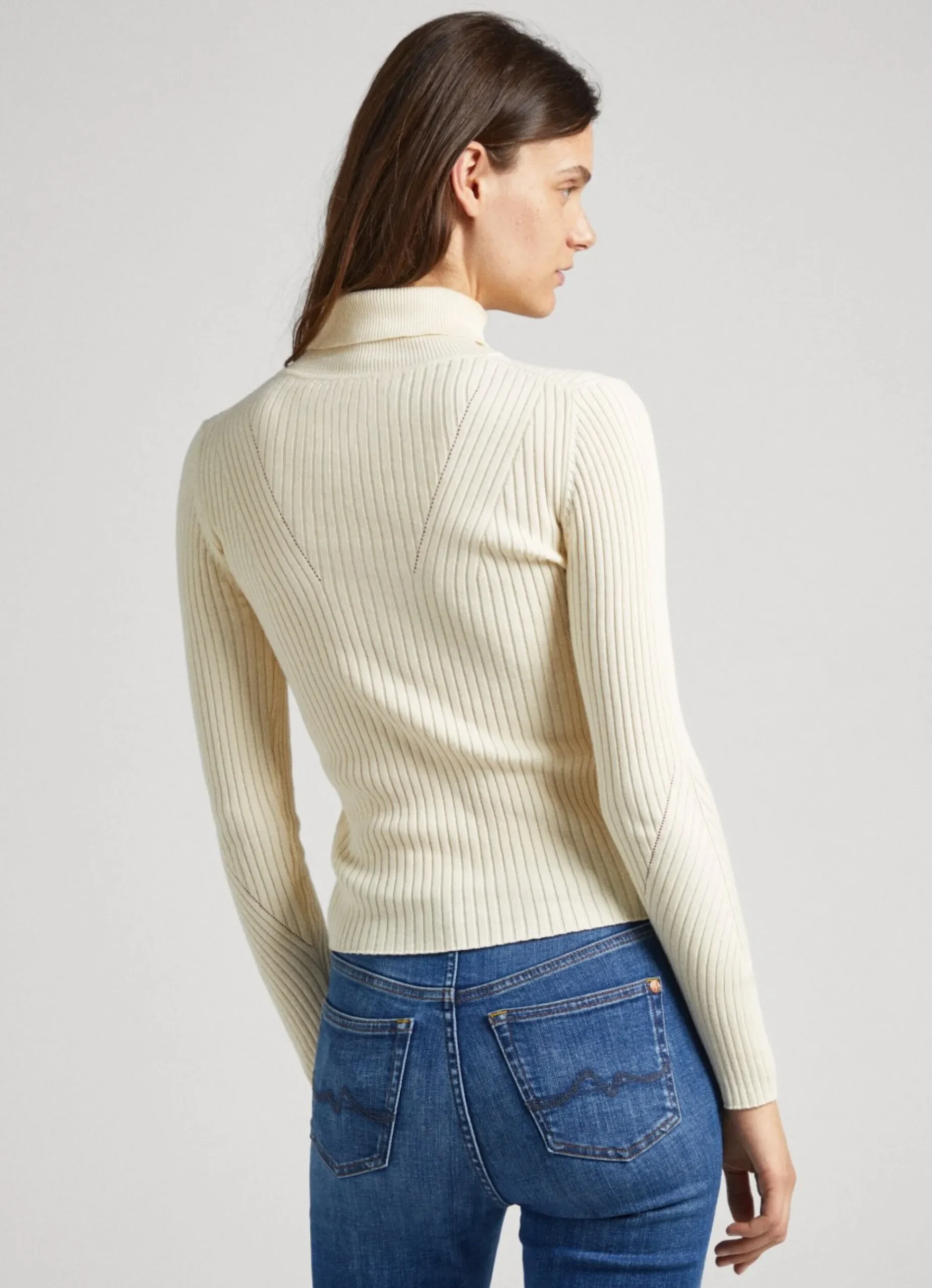 Mulher Pepe Jeans Malhas>Camisola De Gola Alta Canelada