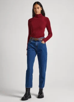 Mulher Pepe Jeans Malhas>Camisola De Gola Alta Canelada